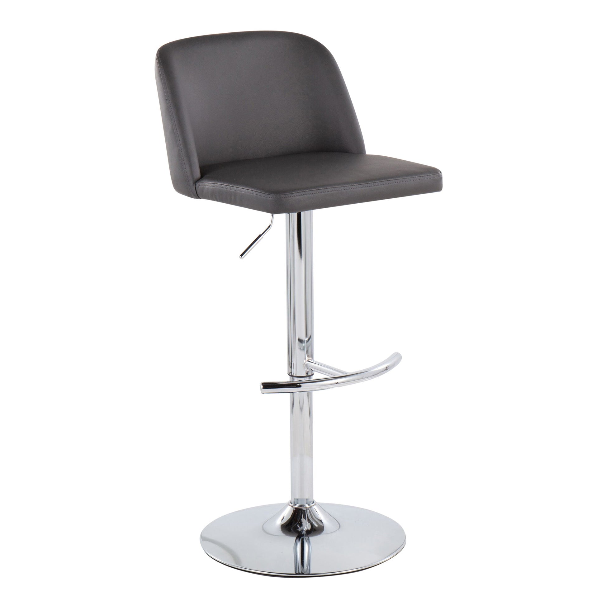 Toriano - Contemporary Adjustable Barstool With Swivel & Rounded T Footrest (Set of 2) - Best Buy Furniture