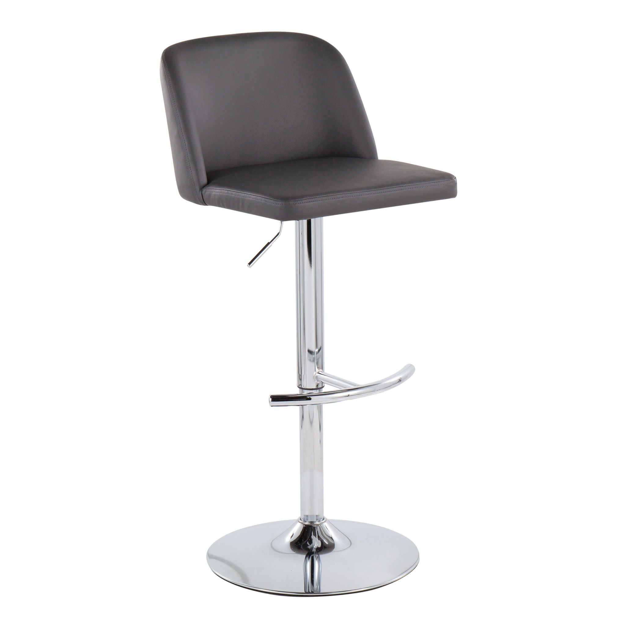 Toriano - Contemporary Adjustable Barstool With Swivel & Rounded T Footrest (Set of 2) - Best Buy Furniture