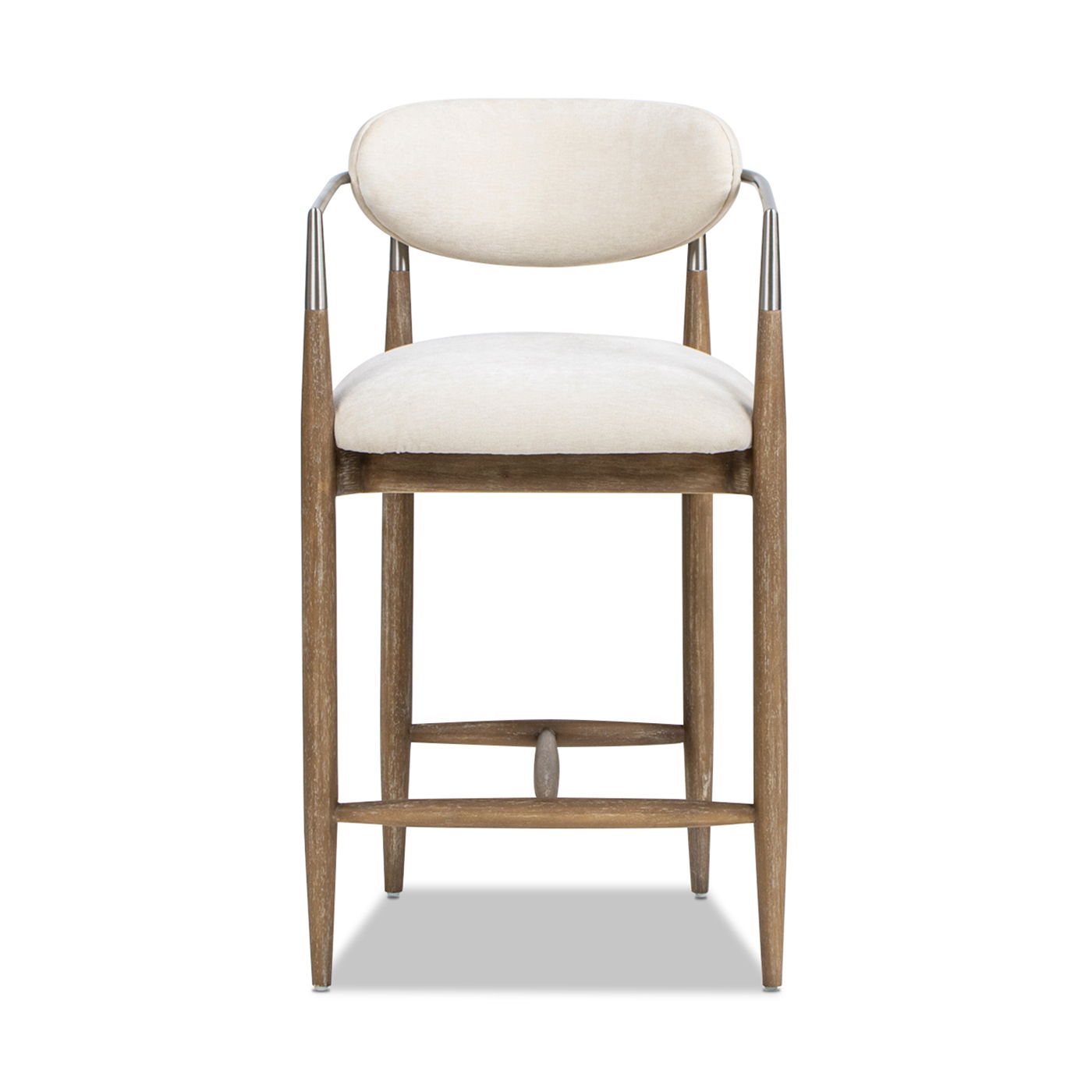 Artemis - Mixed Material Upholstered Counter Stool - Warm White - Best Buy Furniture