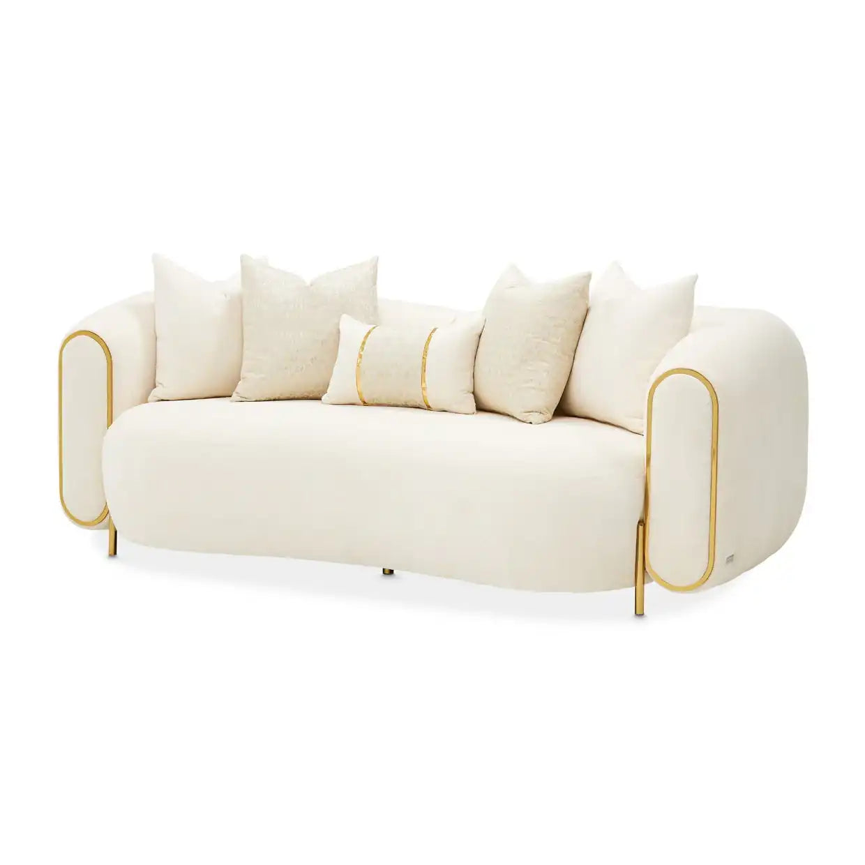 Sassani - Loveseat - Crepe / Gold - Best Buy Furniture