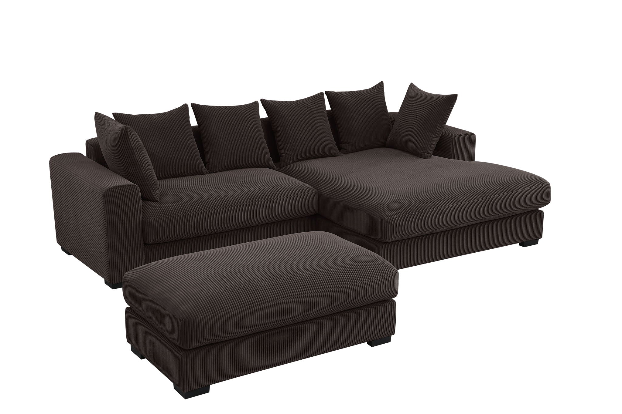 Duke - 4 Piece Upholstered Sectional - Dark Brown - Best Buy Furniture