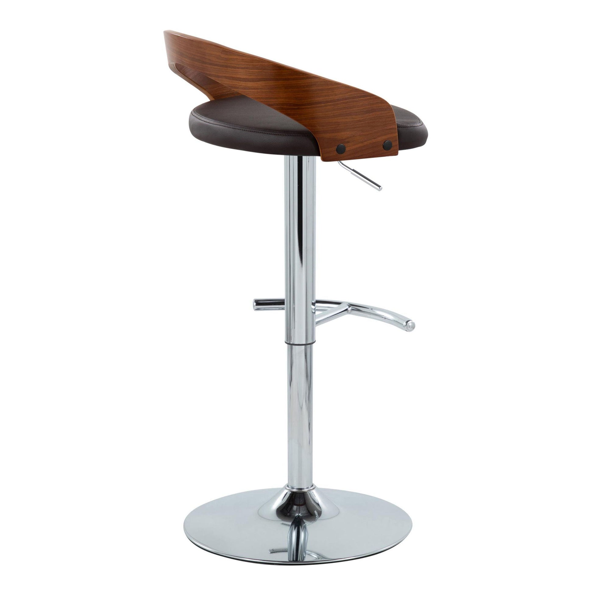 Grotto - Contemporary Adjustable Barstool & Swivel With Rounded T Footrest (Set of 2) - Best Buy Furniture