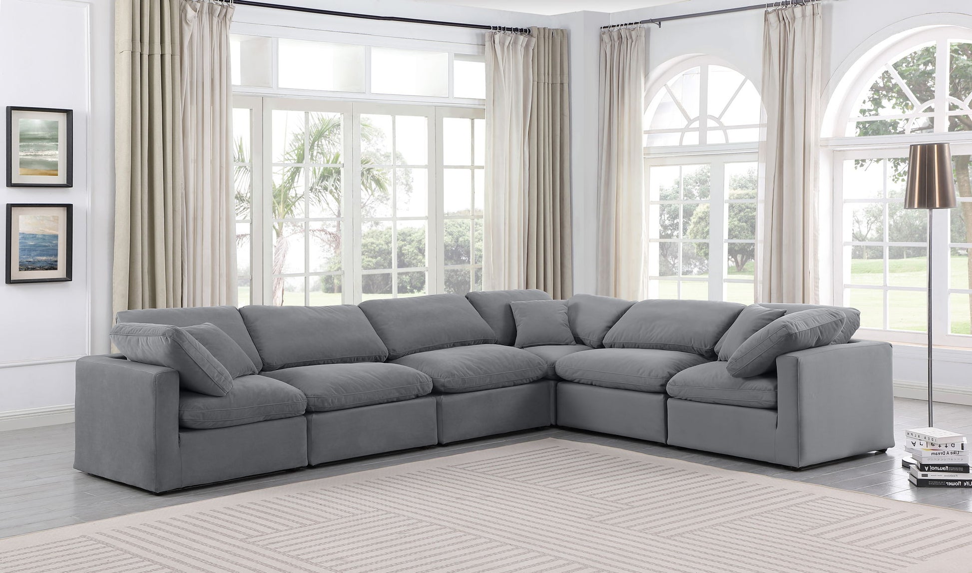 Indulge - Velvet 6 Piece Modular Corner Sectional - Best Buy Furniture