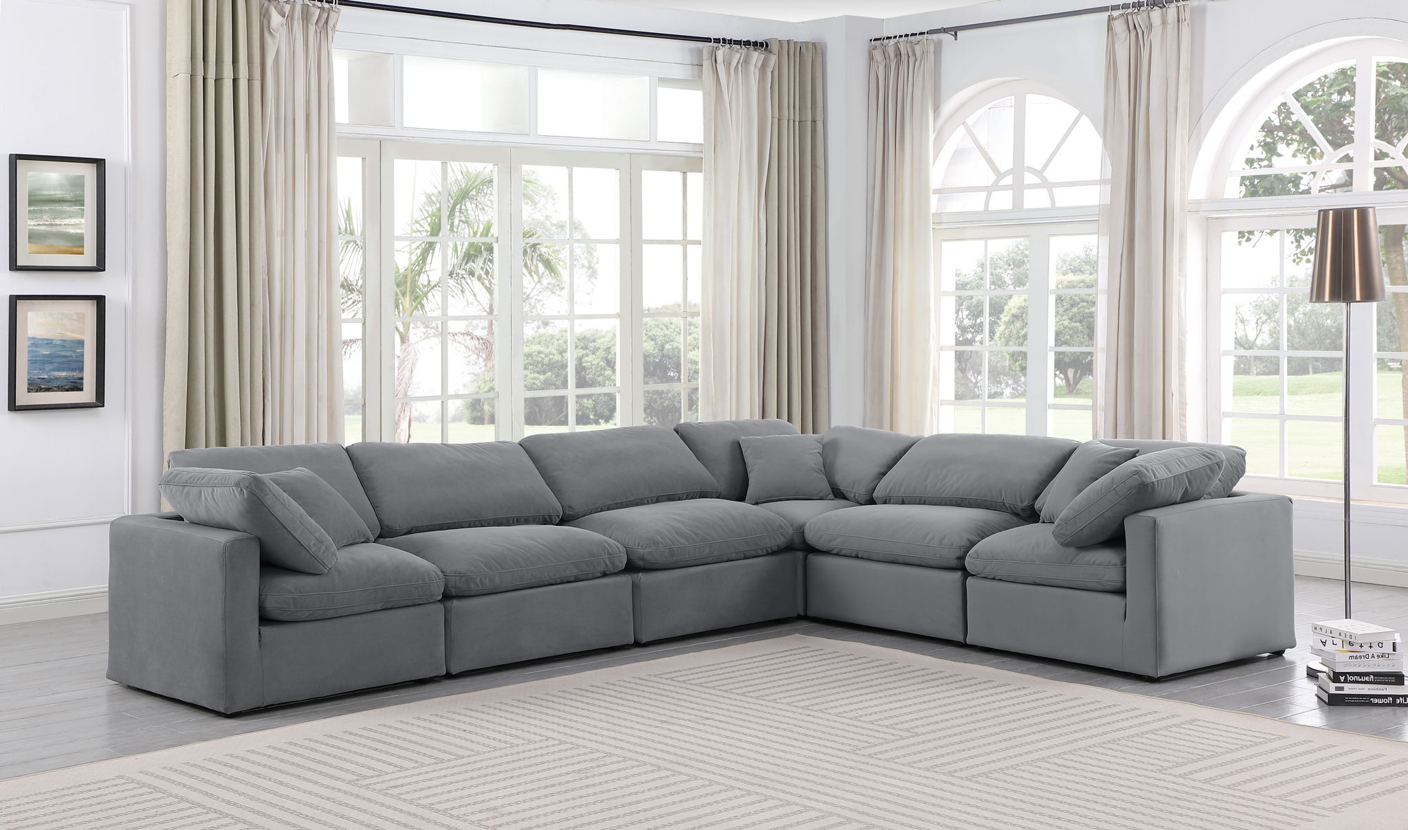 Indulge - Velvet 6 Piece Modular Corner Sectional - Best Buy Furniture