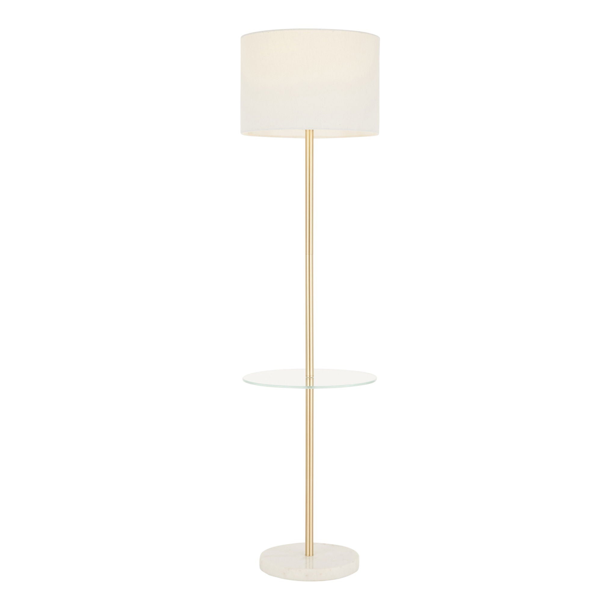 Chloe - Contemporary Shelf Floor Lamp - Clear / White - Best Buy Furniture
