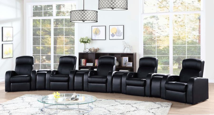 Cyrus - Upholstered Track Arm Recliner - Black - Best Buy Furniture