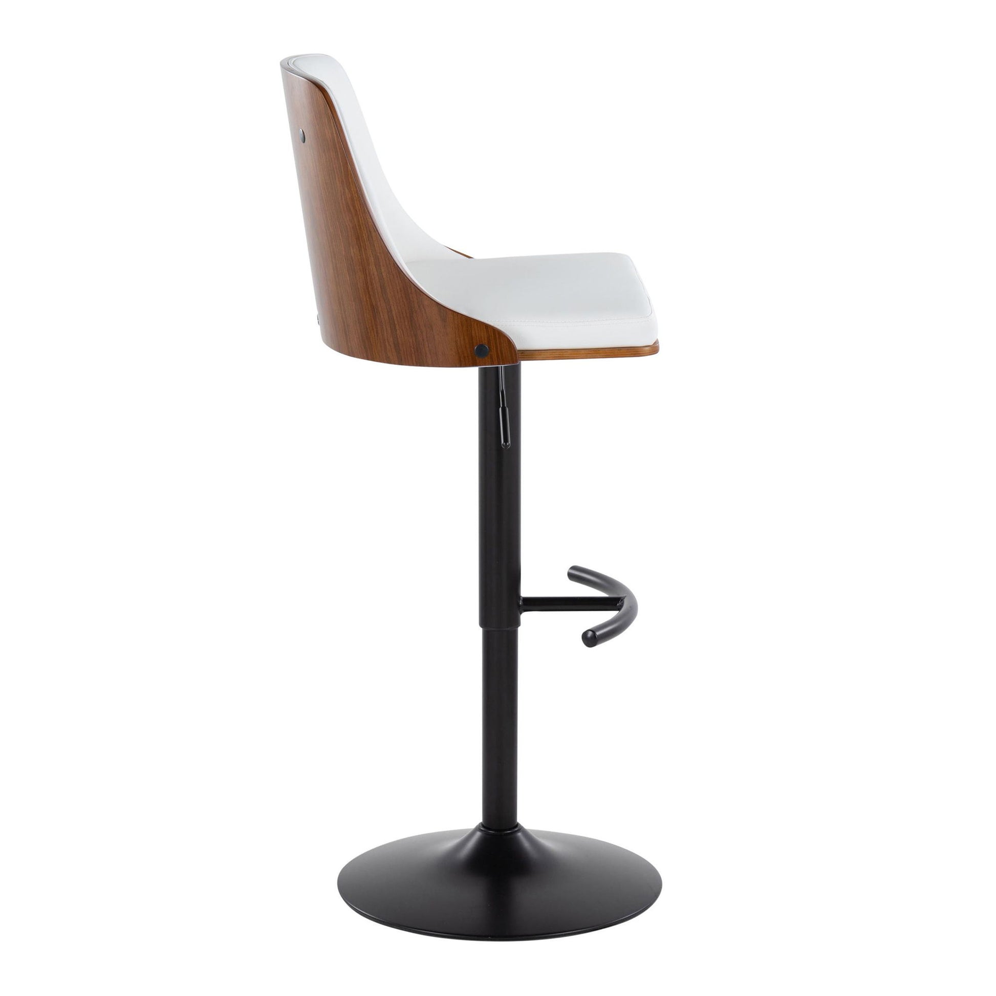 Gianna - Mid Century Modern Adjustable Barstool, Swivel With Rounded T Footrest (Set of 2) - Best Buy Furniture