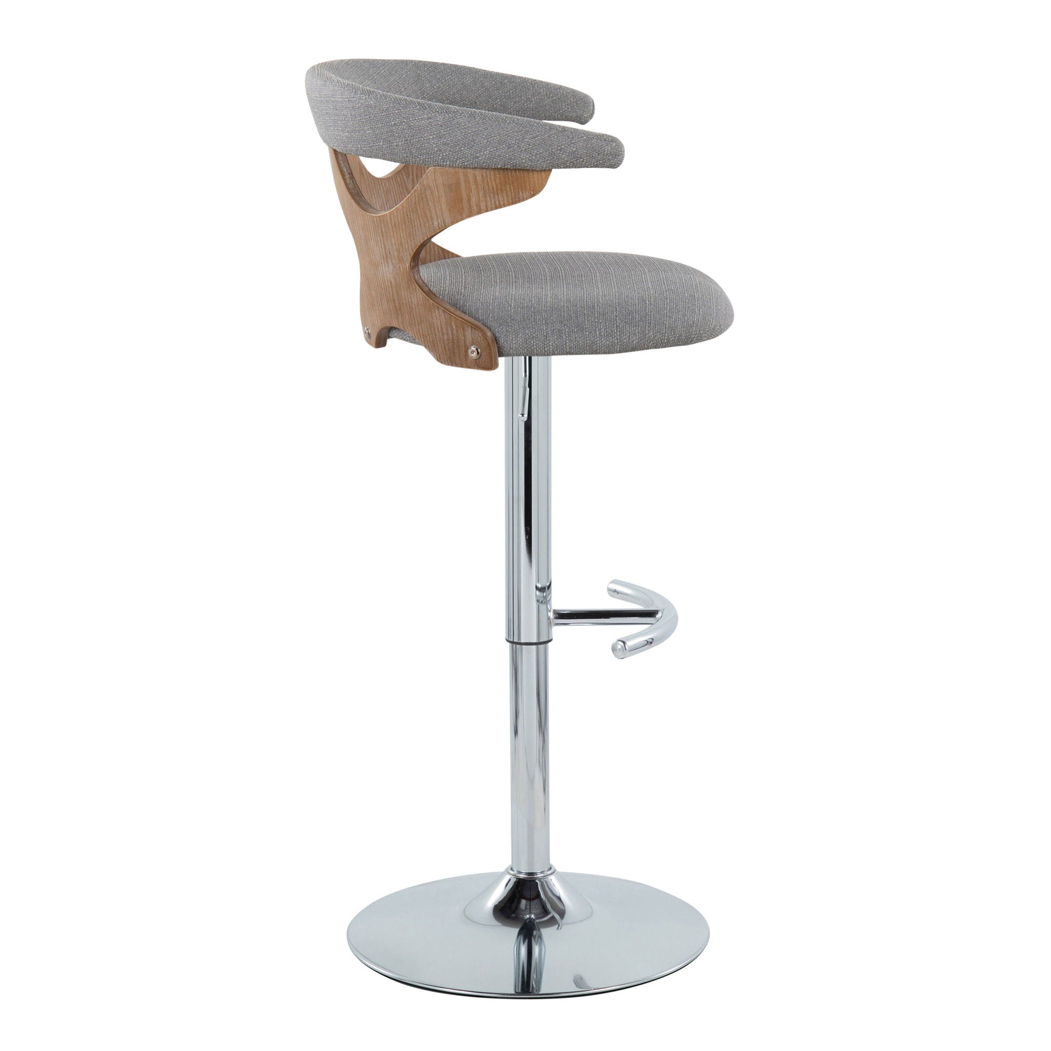 Gardenia - Contemporary Adjustable Barstool With Swivel / Rounded T Footrest (Set of 2) - Best Buy Furniture