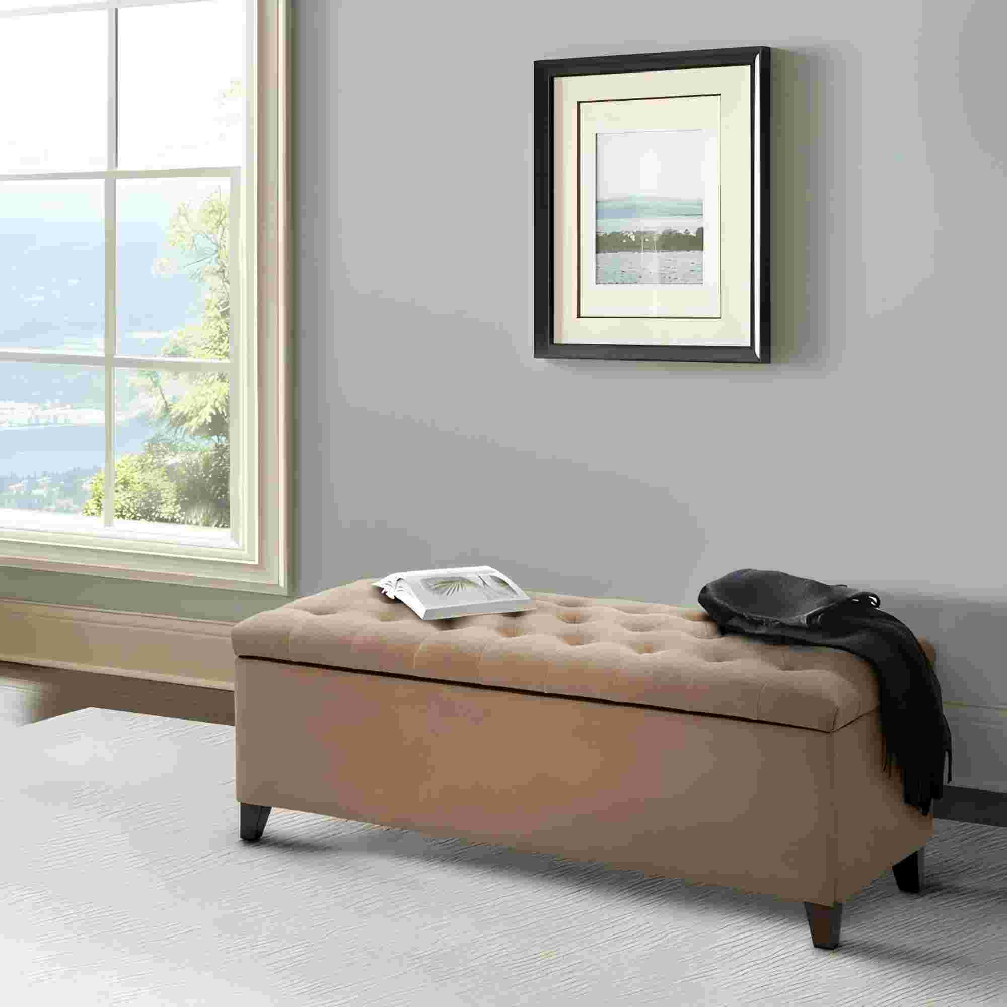 Elegant Design Tufted Top, Soft Close Storage Bench - Best Buy Furniture