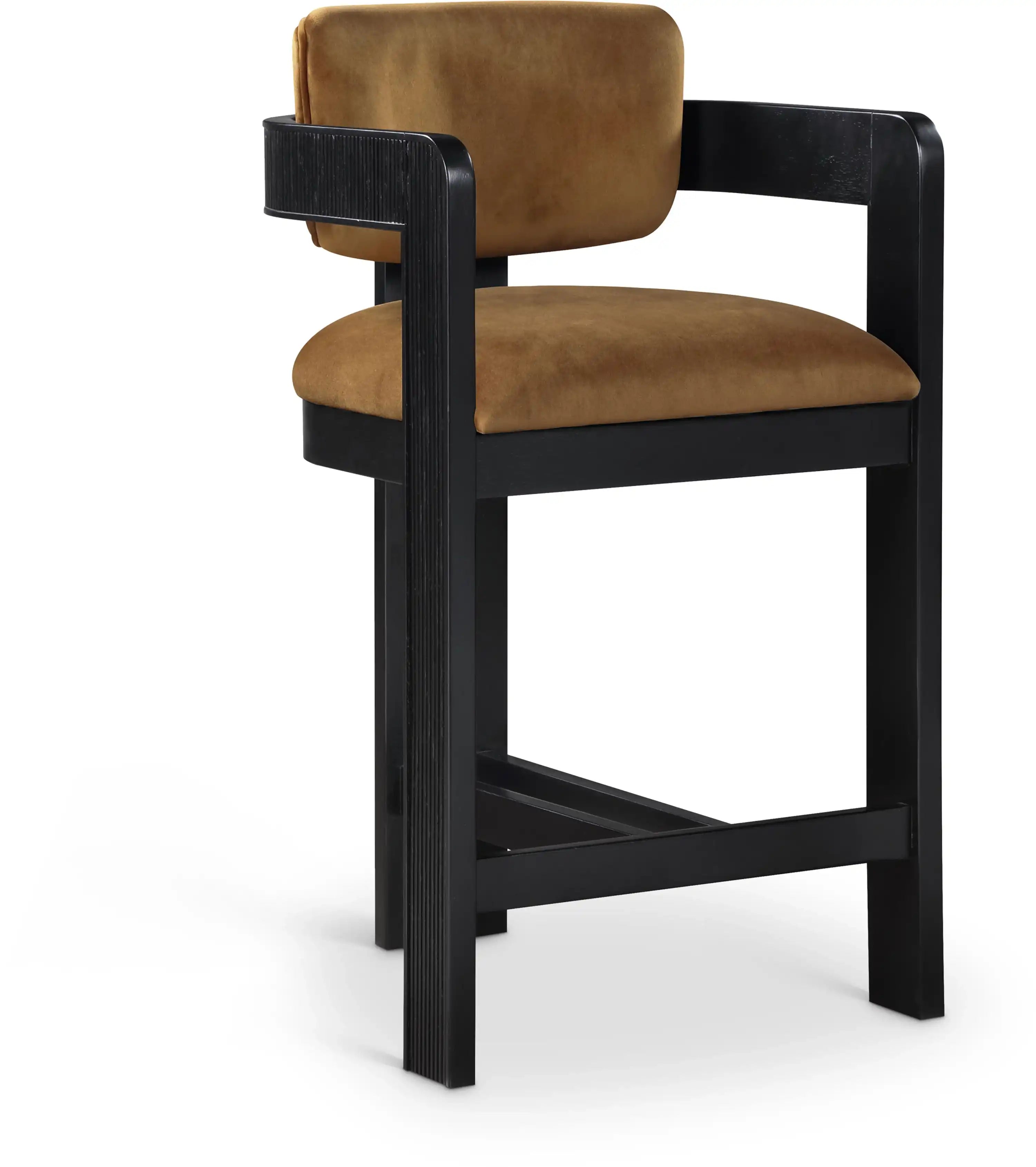 Sacha - Velvet Stool With Black Base - Best Buy Furniture