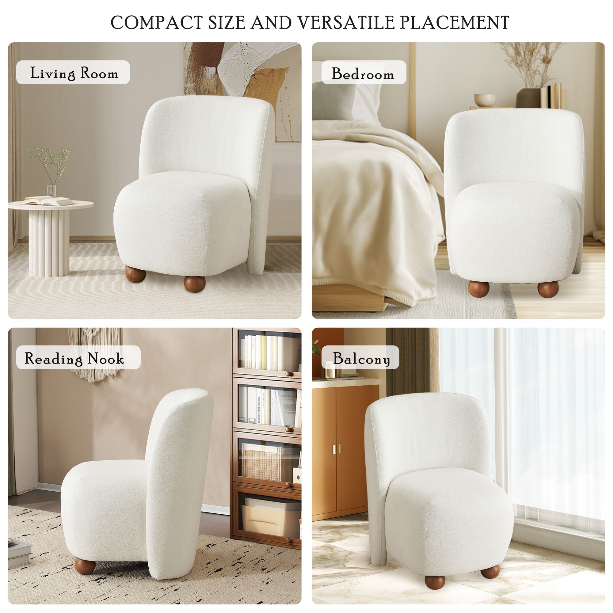 Modern Low Back Accent Upholstered Armless Living Room Chairs, Round Feet - Best Buy Furniture