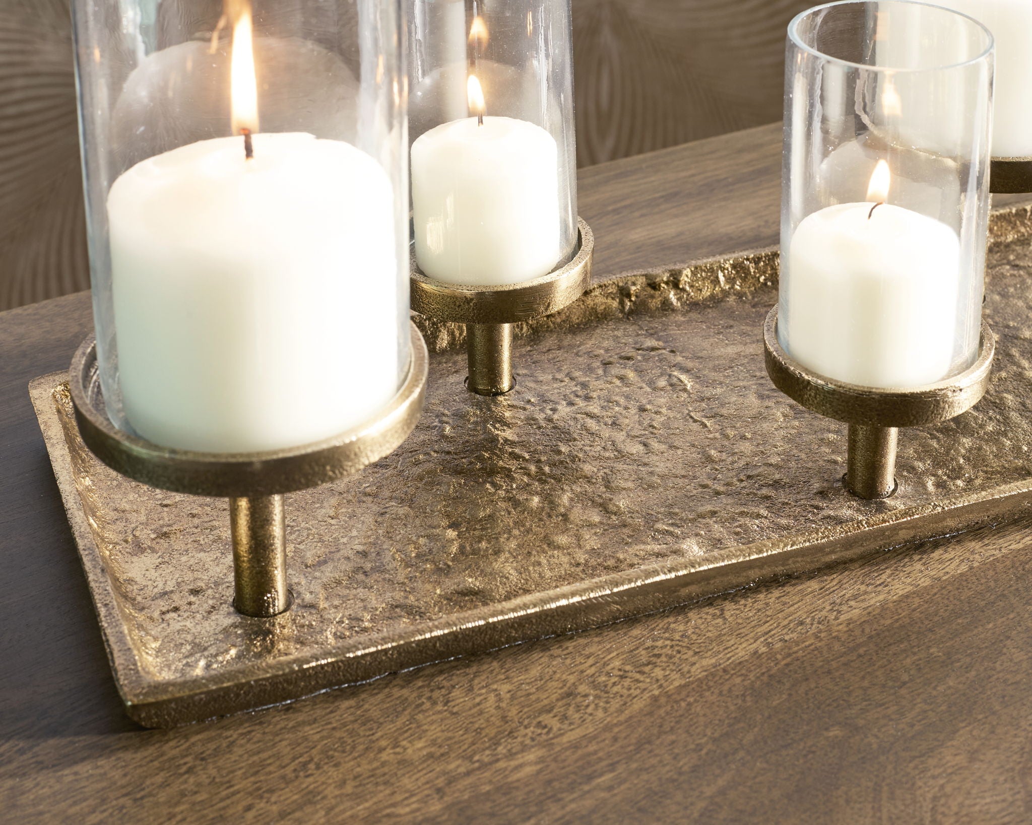 Wallmond - Candle Holder - Antique Brass Finish - Best Buy Furniture