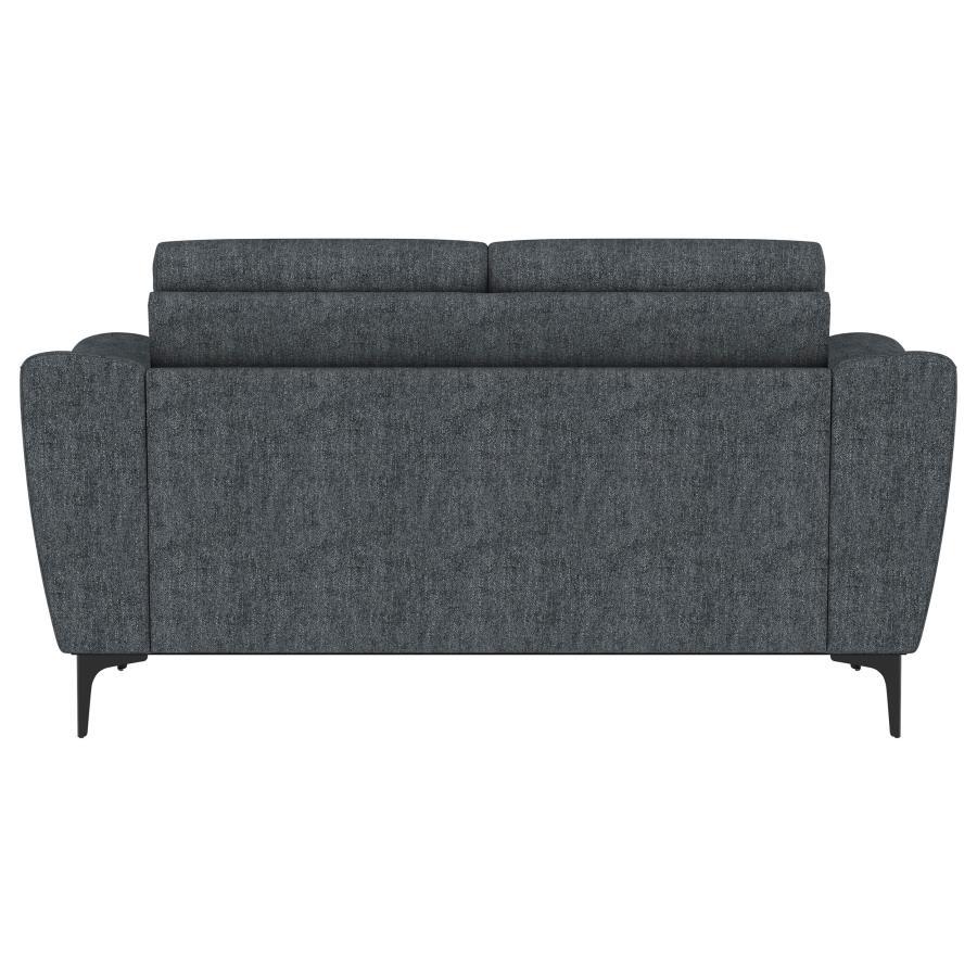 Nolan - Upholstered Sloped Track Arm Loveseat - Charcoal - Best Buy Furniture