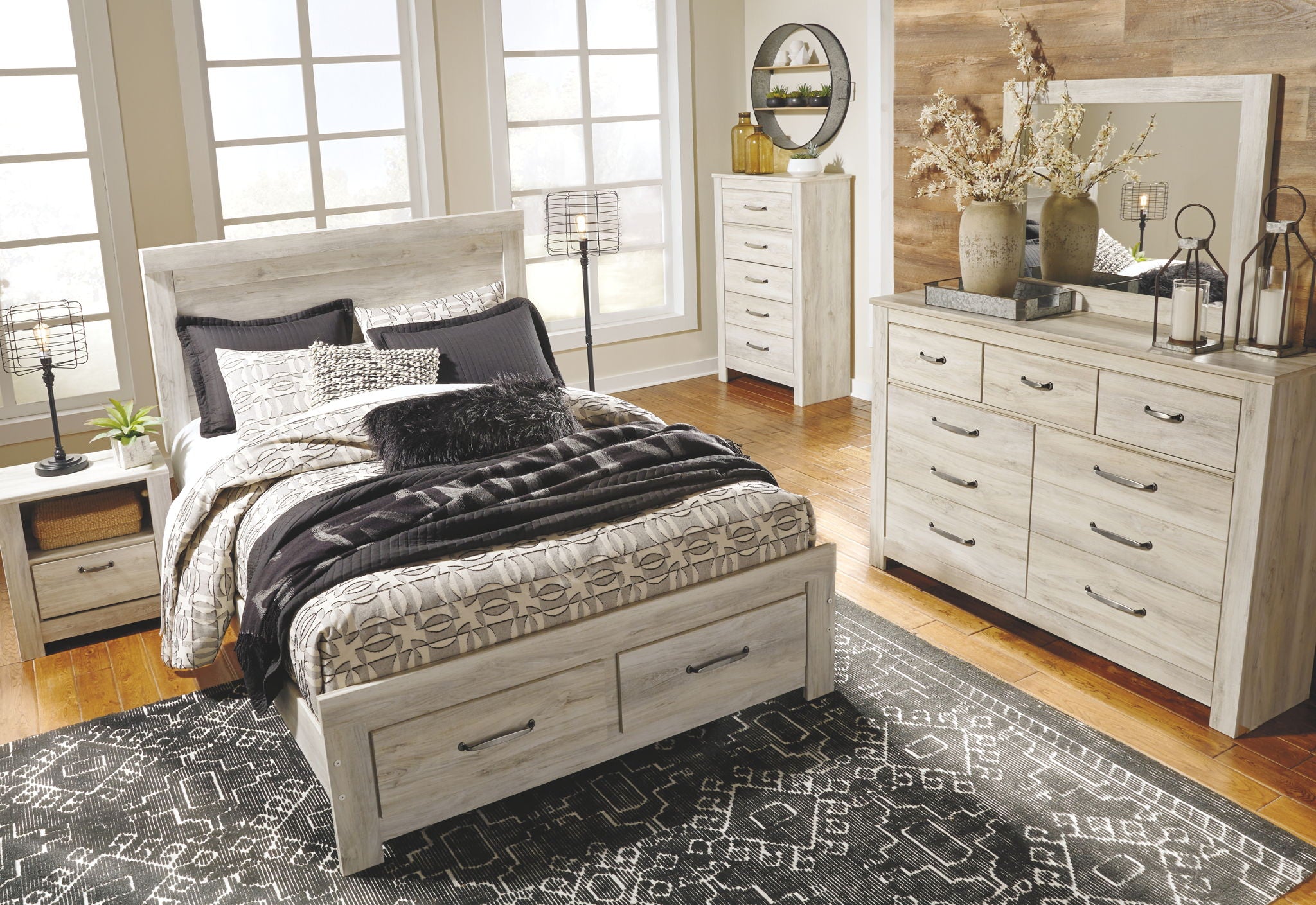Bellaby - Five Drawer Chest - Whitewash - Best Buy Furniture