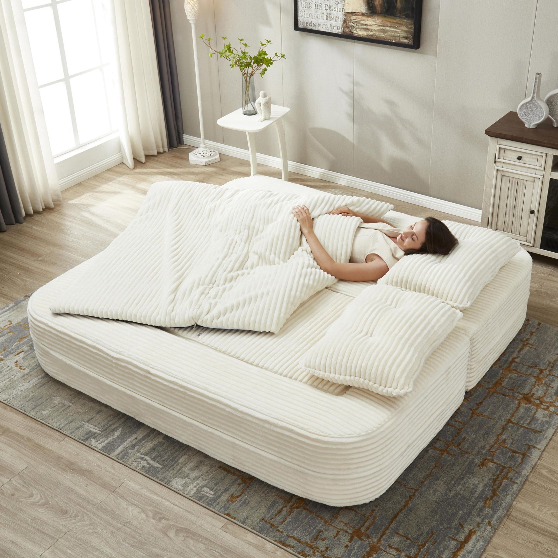 Multi Functional Sectional Sofa Bed With Independent Chaise Lounge And Functional Blanket - Best Buy Furniture