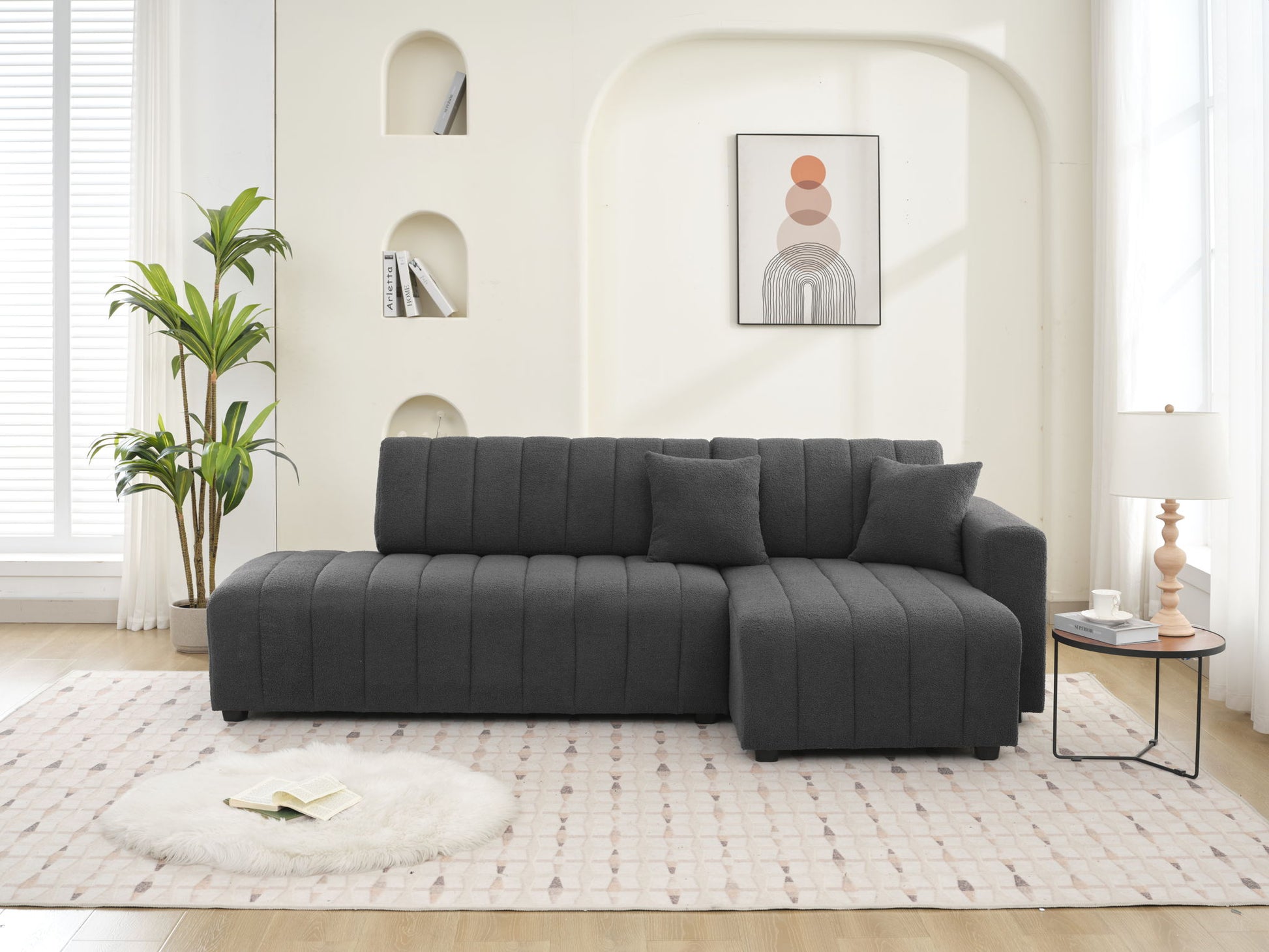 Jessica - Lamb Wool Sectional Sofa With Chaise - Best Buy Furniture