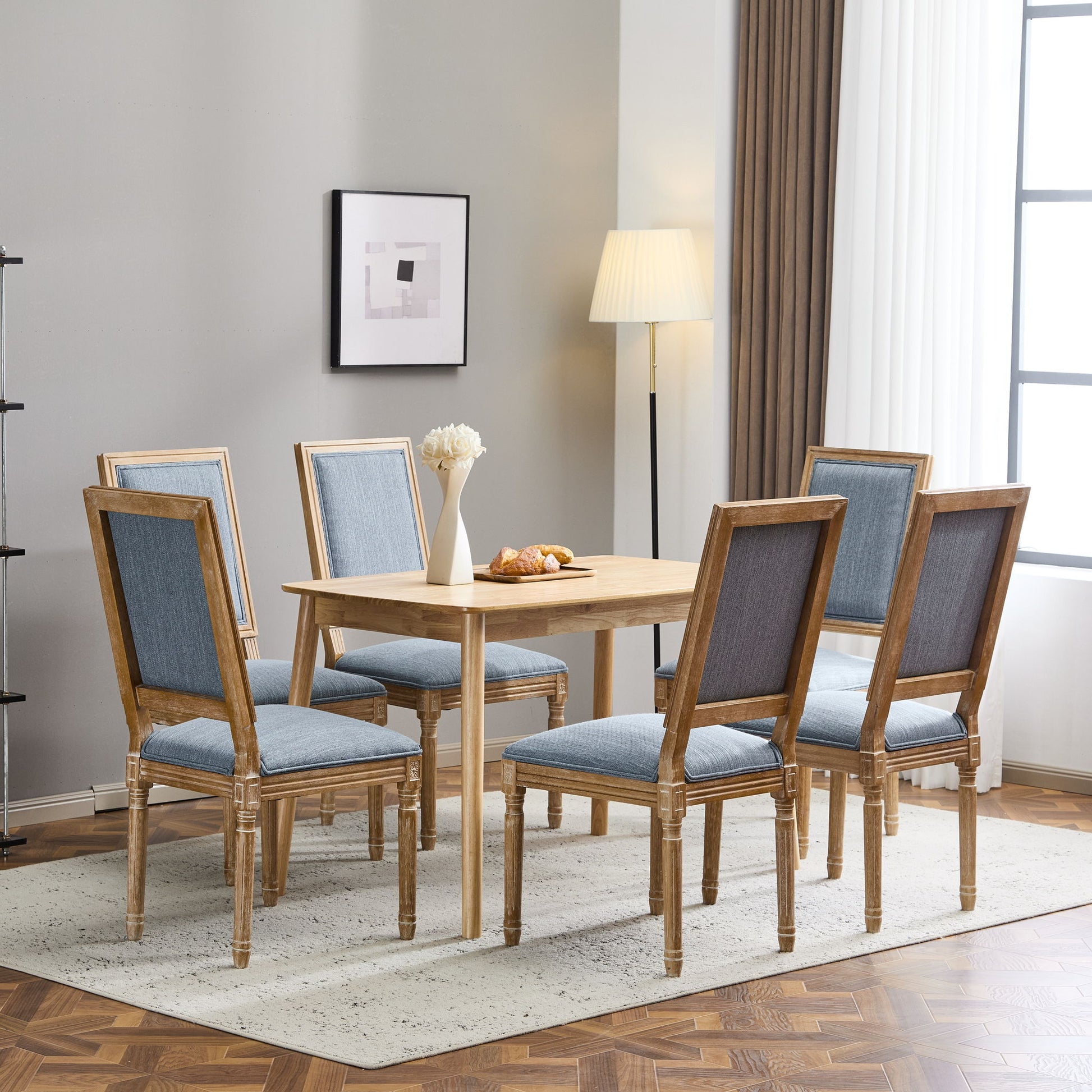 French Country Style Dining Chair With Upholstered Seating And Fluted Legs - Best Buy Furniture