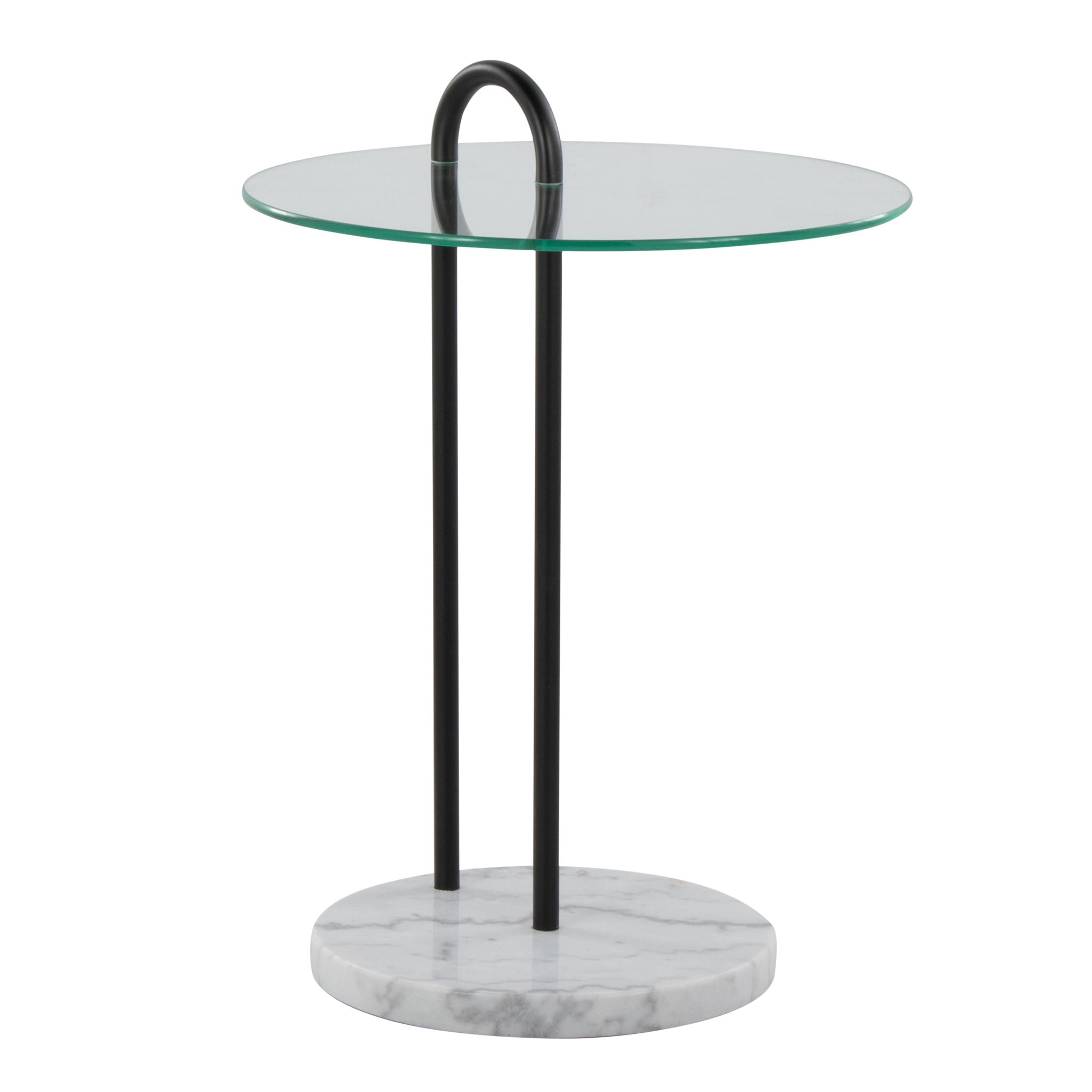 Claire - Contemporary / Glam Side Table - Black / Clear - Best Buy Furniture