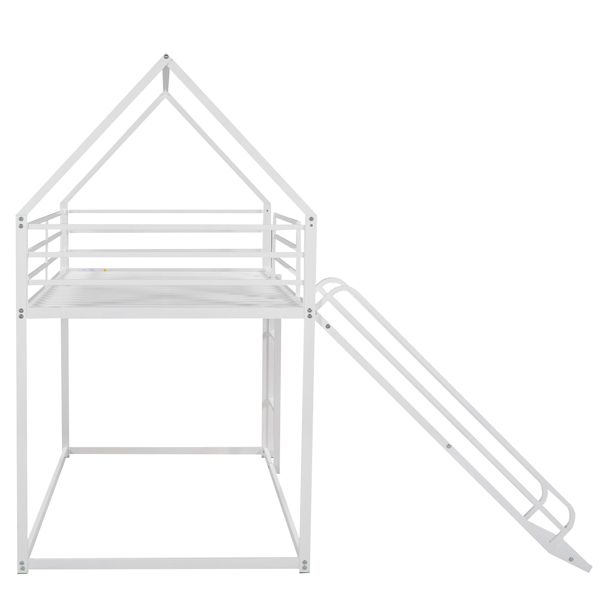 Twin Over Twin House Bunk Bed With Ladder And Slide - Best Buy Furniture