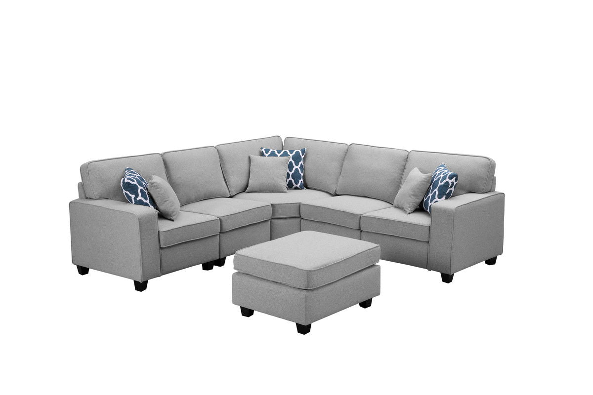 Sonoma - 6 Piece Modular L-Shape Sectional Sofa With Ottoman - Best Buy Furniture