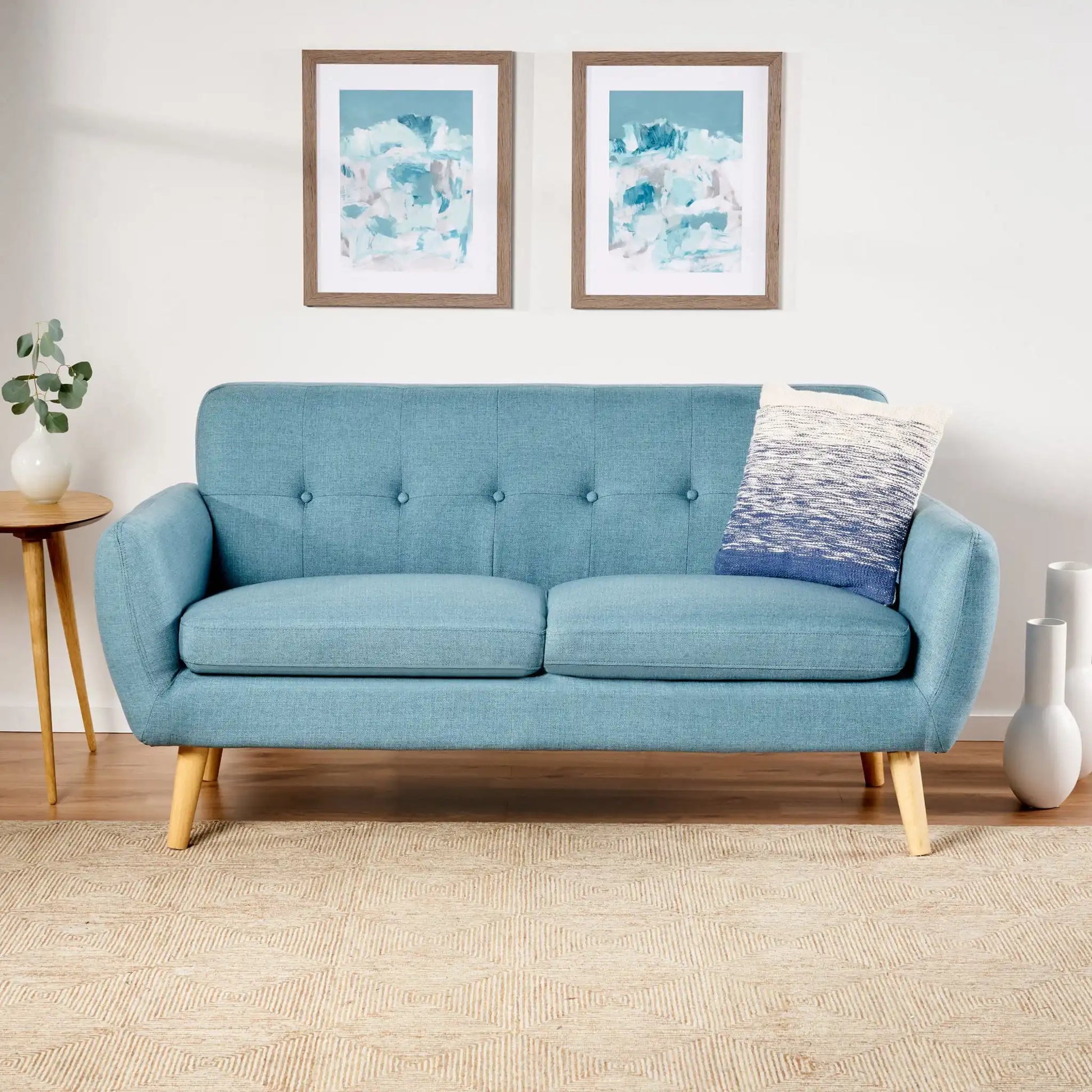 Modern Loveseat Sofa With Button Tufted Backrest - Best Buy Furniture