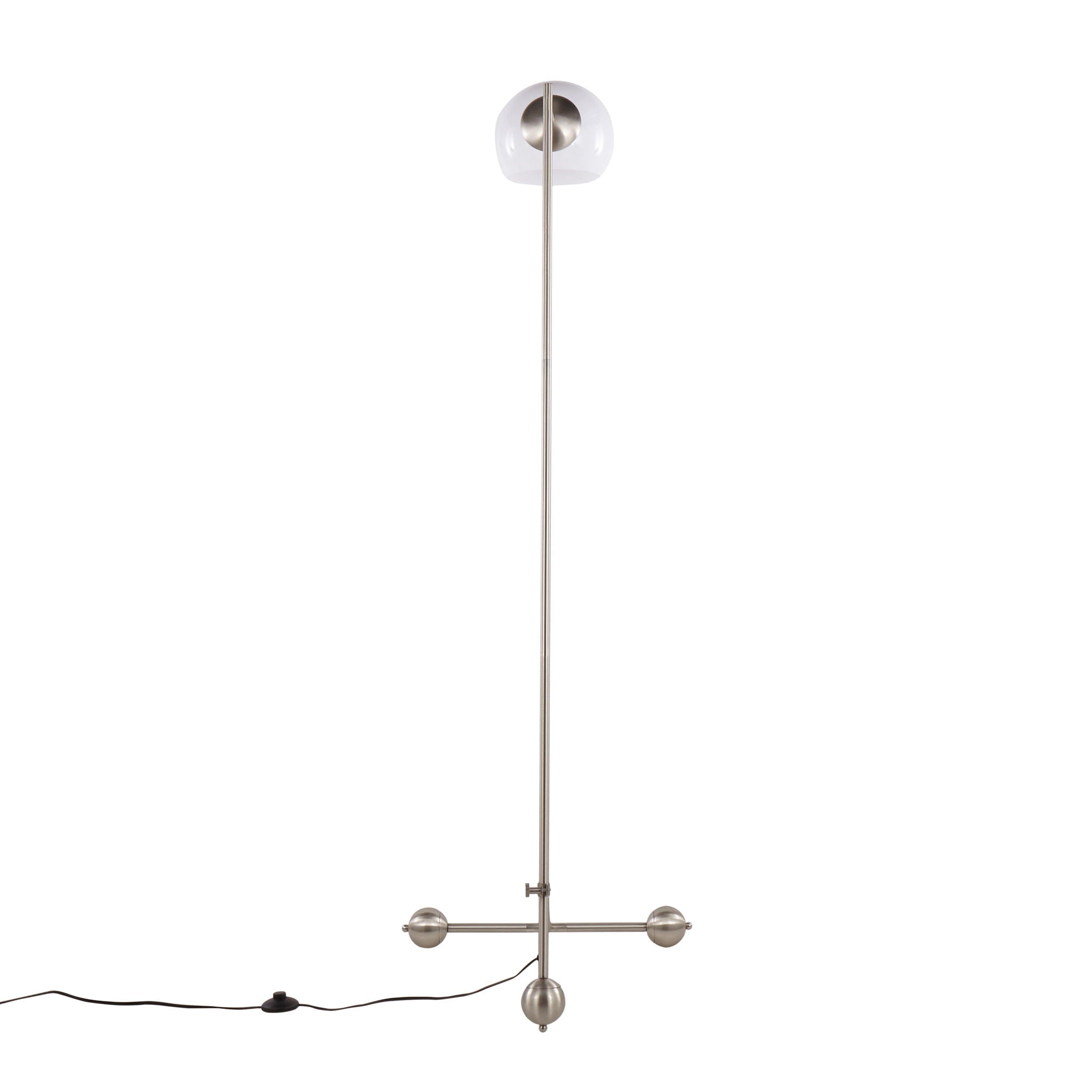 Eileen - Contemporary Floor Lamp - Nickel / White - Best Buy Furniture