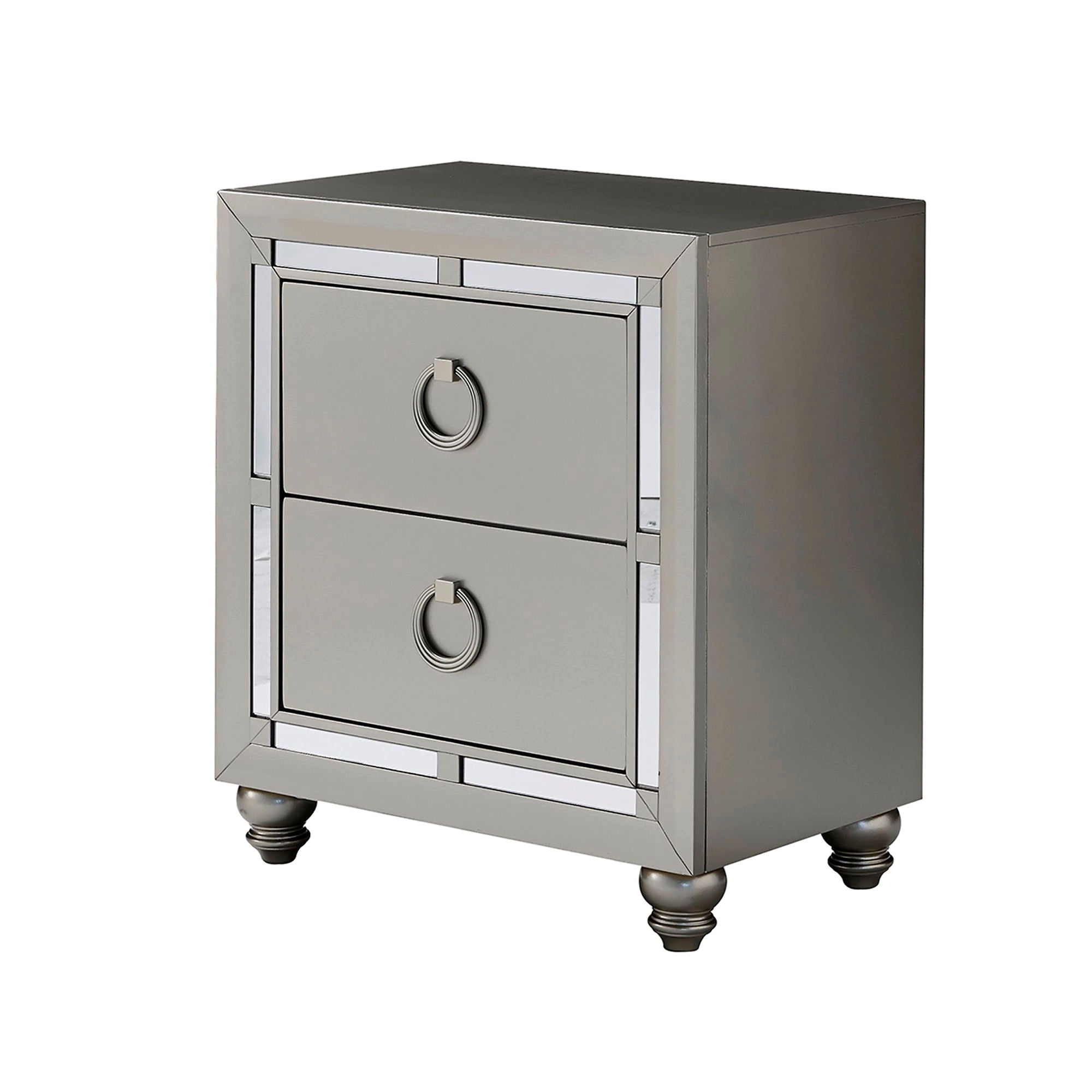 Chloe - Nightstand - Gemstone Silver - Best Buy Furniture