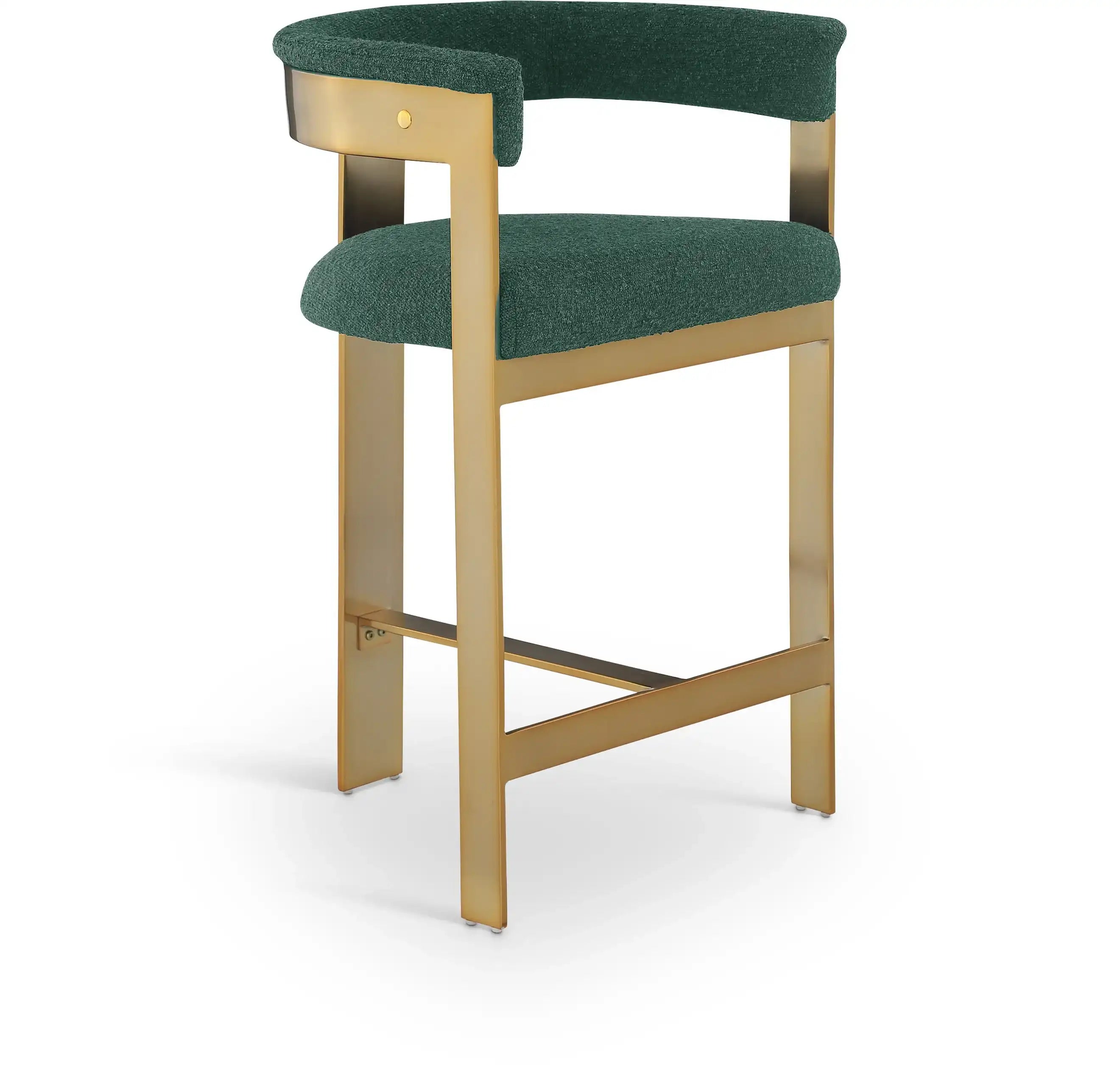 Romeo - Boucle Counter Stool With Gold Base (Set of 2) - Best Buy Furniture