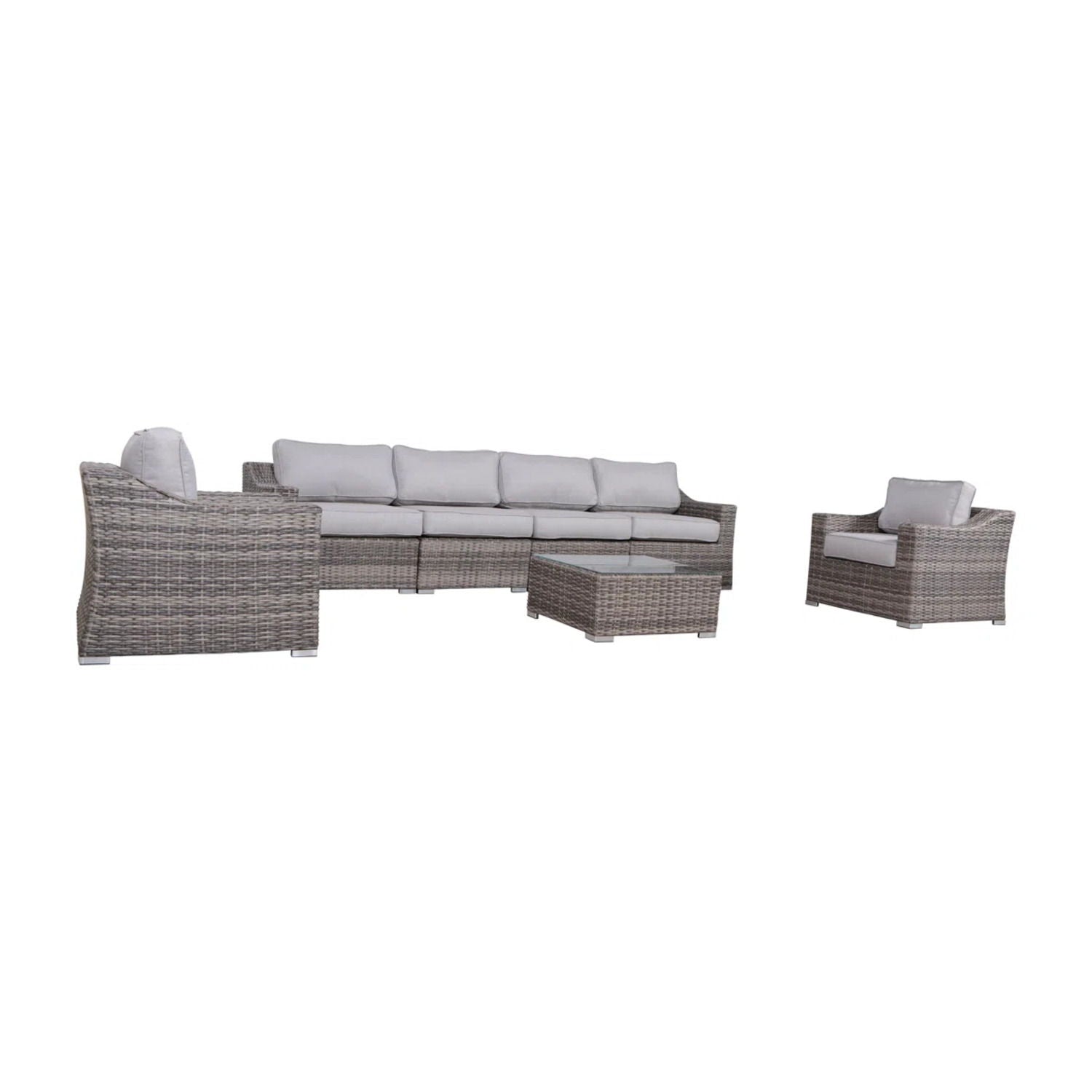 Outdoor Wicker Conversation Set With Cushions, All Weather - Best Buy Furniture