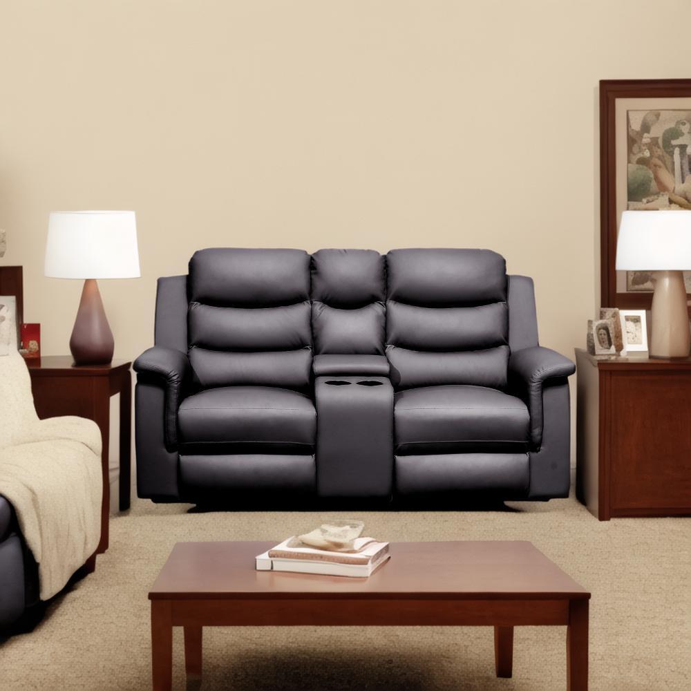 2 Seat Reclining Loveseat With Middle Console Slipcover, Stretch Loveseat Reclining Sofa Covers - Black - Best Buy Furniture
