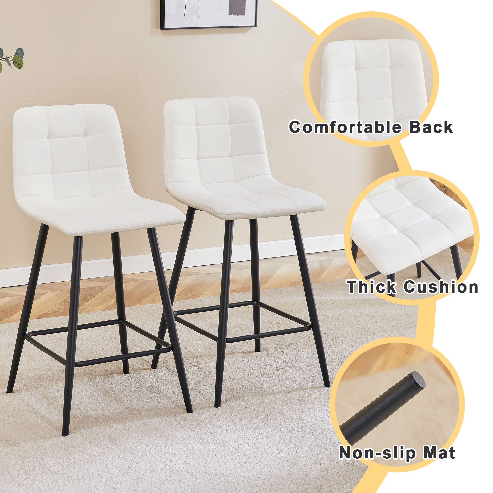 Bar Chair Set Comfortable With Metal Legs And Ergonomic Design - Best Buy Furniture