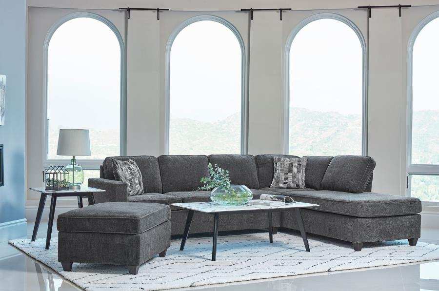Mccord - Upholstered Track Arm Sectional Sofa - Dark Gray - Best Buy Furniture