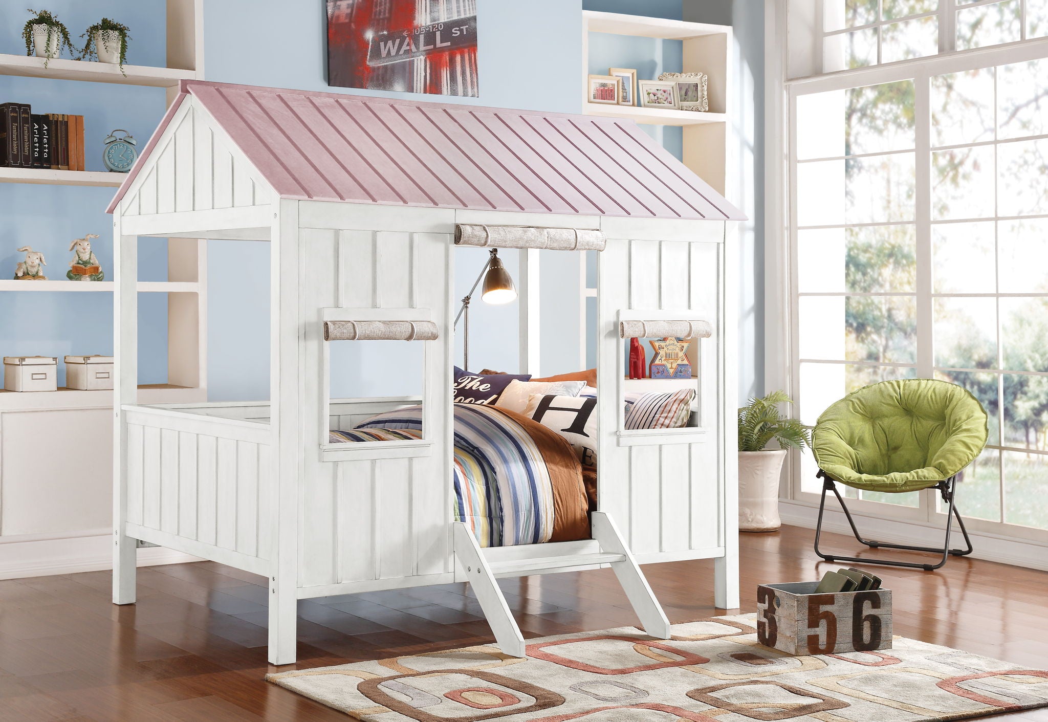 Spring - Full Bed - White / Pink - Best Buy Furniture