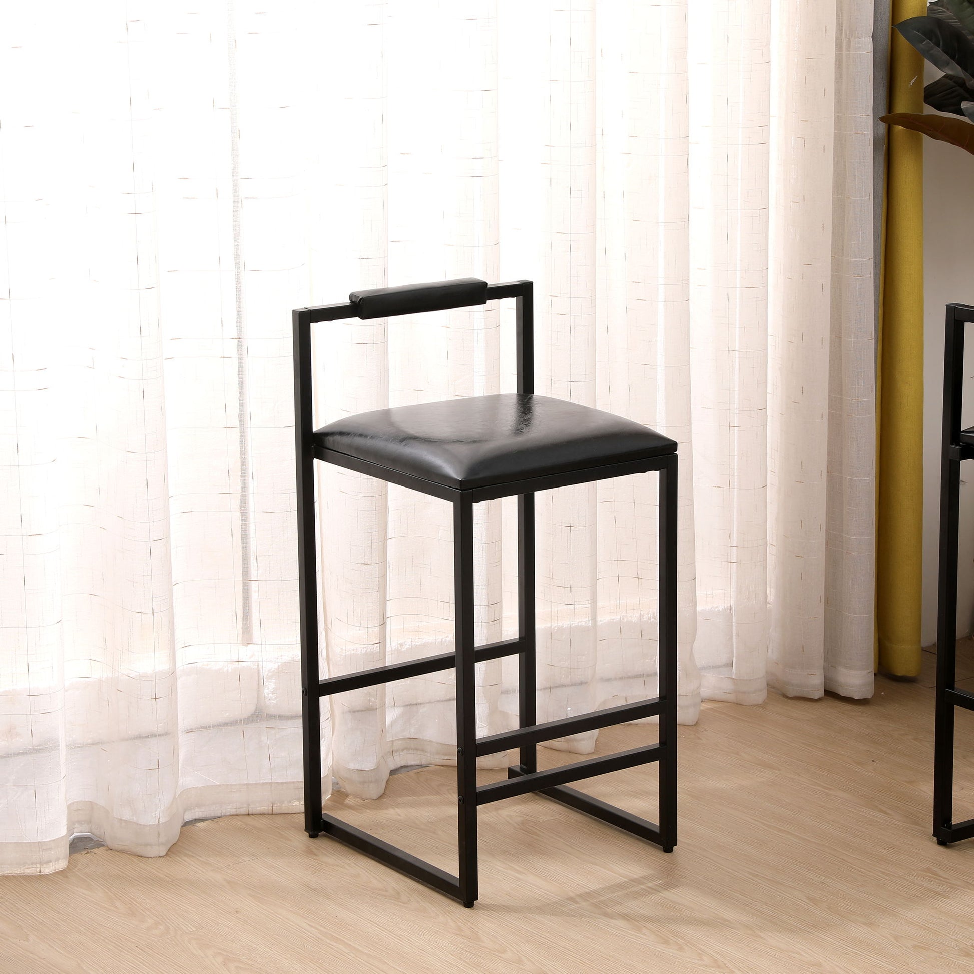 Elegant Bar Stool Set With Backrest And Footrest, Counter Height (Set of 2) - Best Buy Furniture