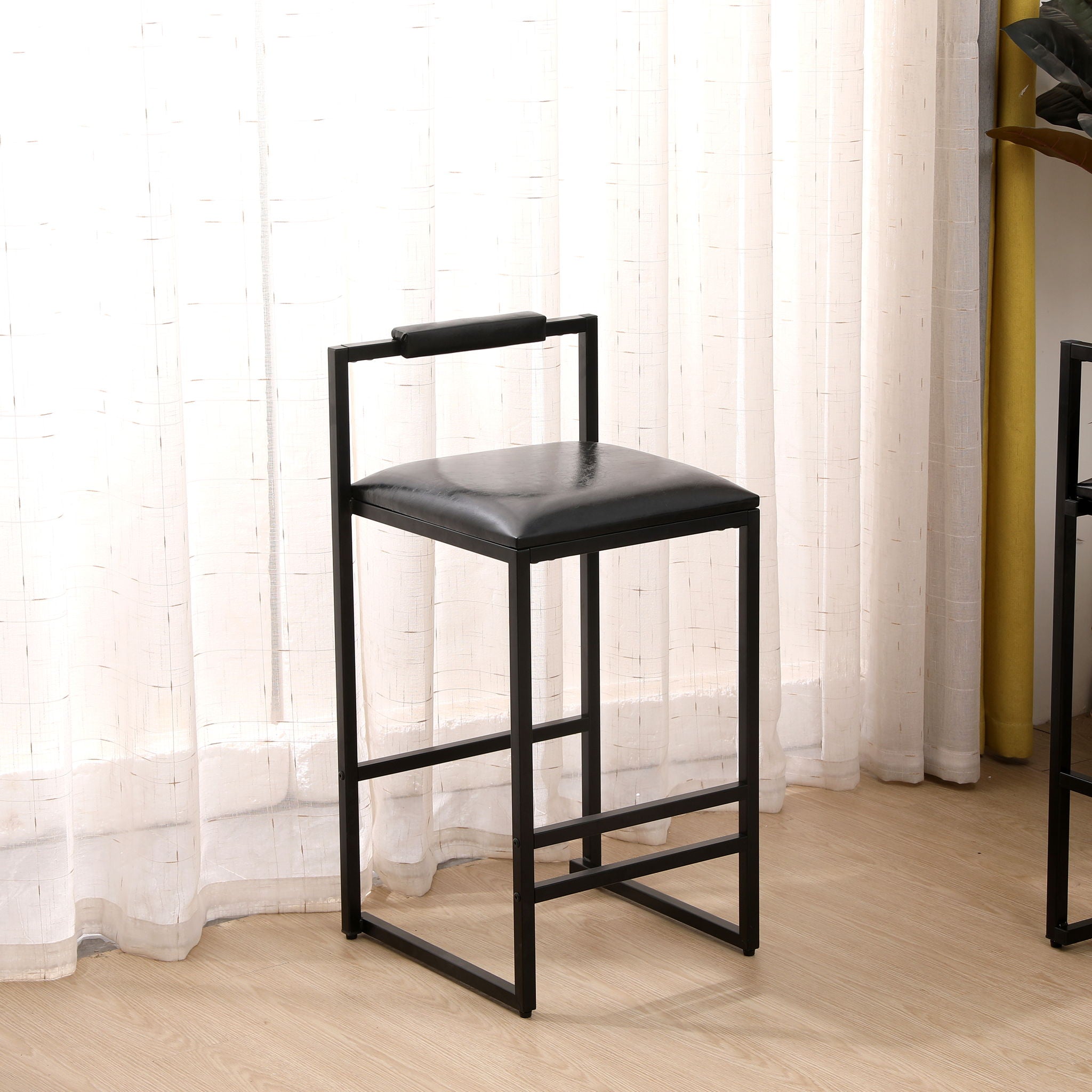 Elegant Bar Stool Set With Backrest And Footrest, Counter Height (Set of 2) - Best Buy Furniture
