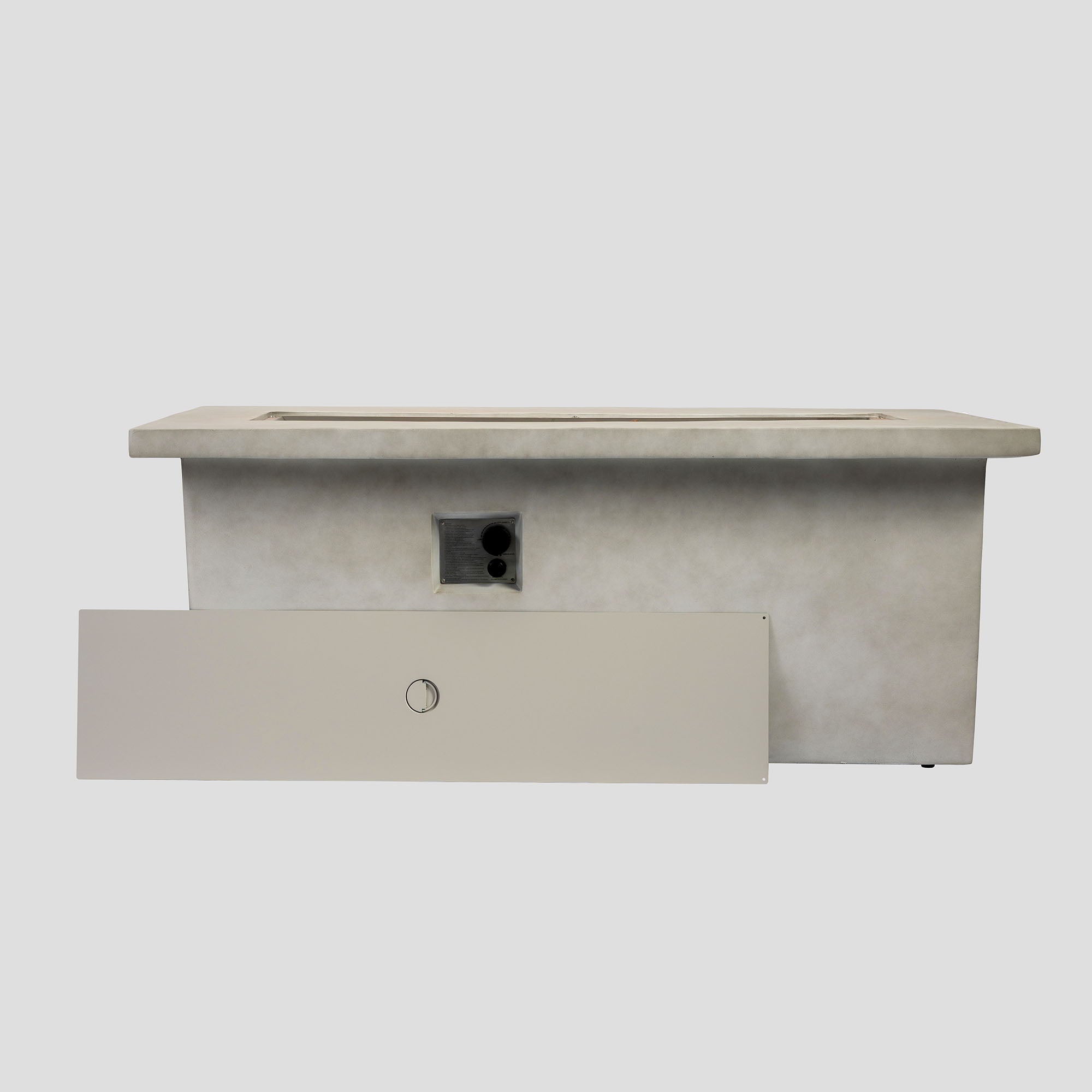 Concrete 60" Rectangular Propane Gas Fire Pit Table With 60000 Btu For Outdoor Spaces - Light Gray - Best Buy Furniture