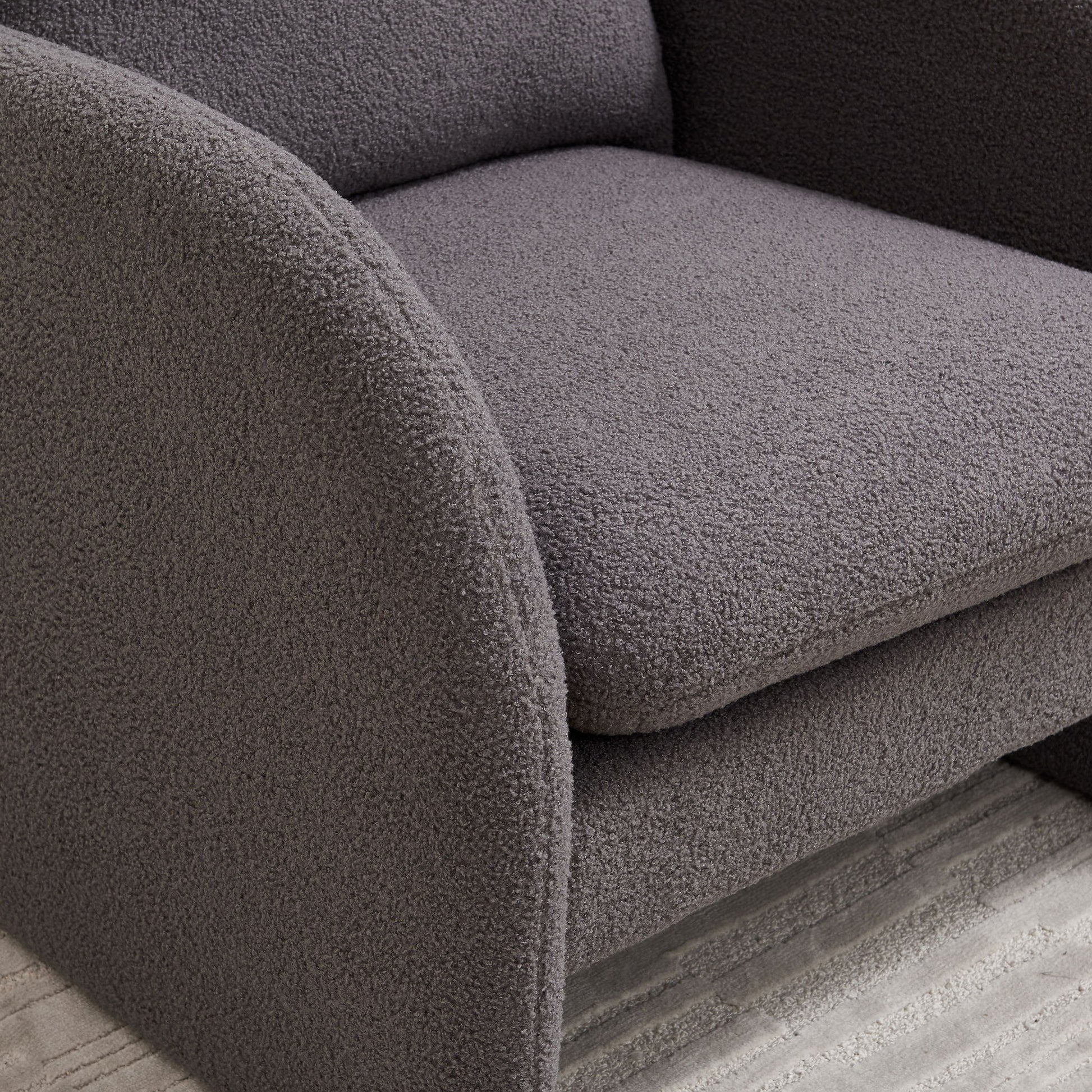 Modern Sherpa Upholstered Accent Chair, Comfortable Living Room Armchair, Lounge Chair For Bedroom, And Office - Best Buy Furniture