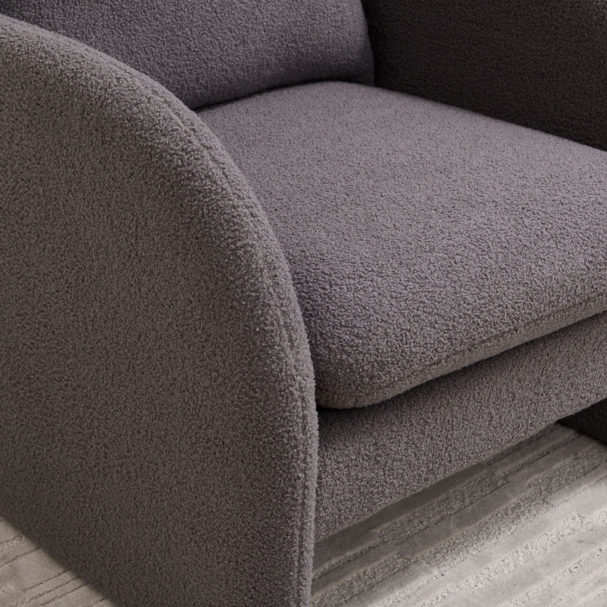 Modern Sherpa Upholstered Accent Chair, Comfortable Living Room Armchair, Lounge Chair For Bedroom, And Office - Best Buy Furniture