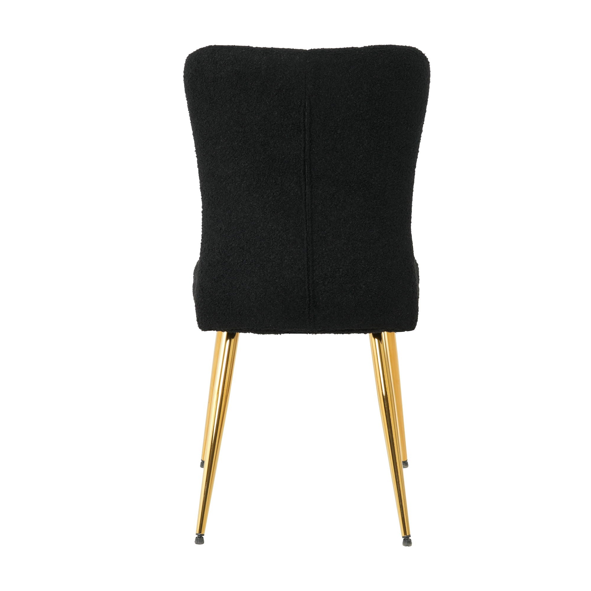 Modern Teddy Wool Dining Chair With Plated Metal Legs Upholstered Fabric Side Chair (Set of 4) - Black - Best Buy Furniture