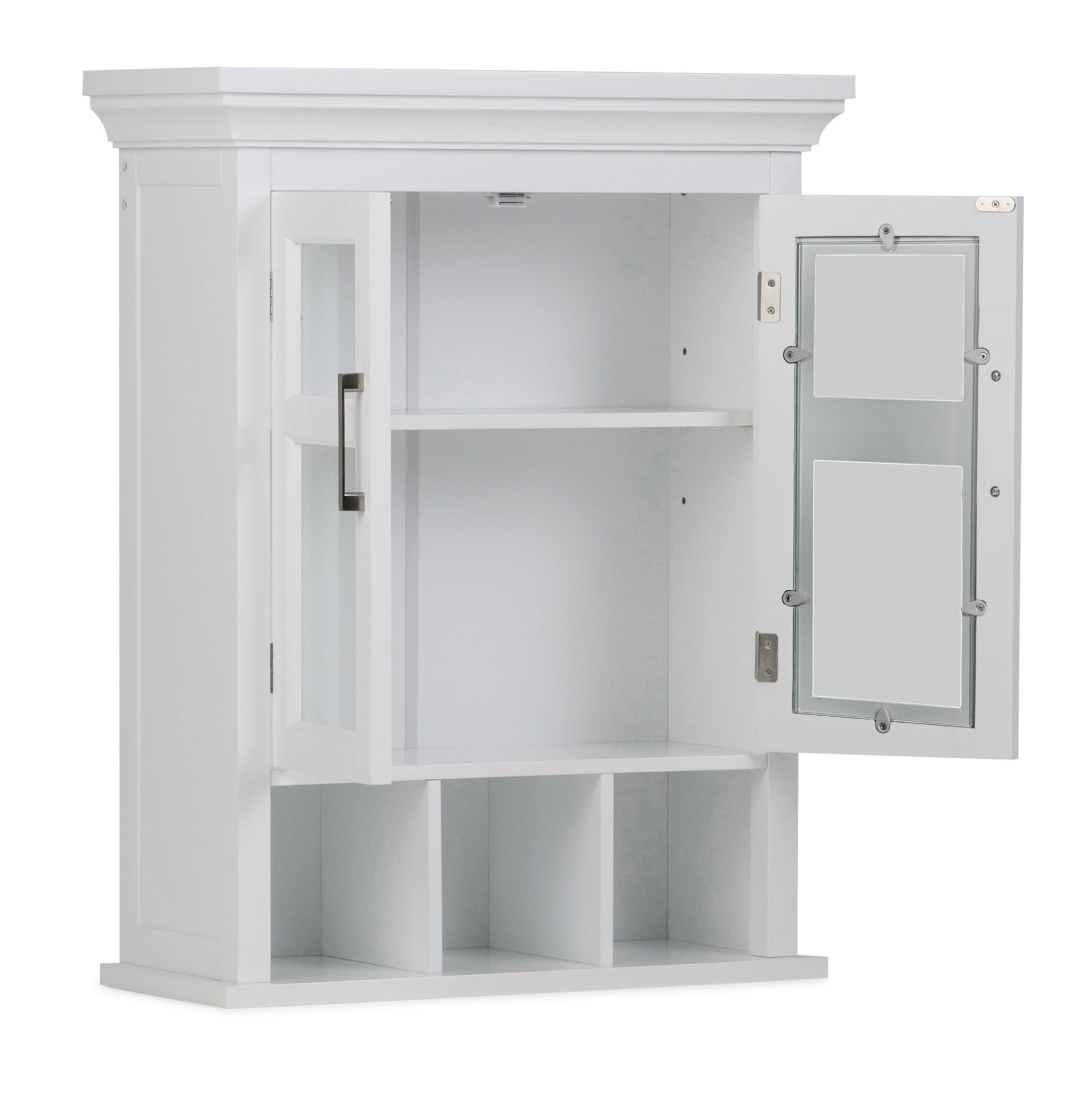 Avington - Two Door Wall Cabinet With Cubbies - Pure White - Best Buy Furniture