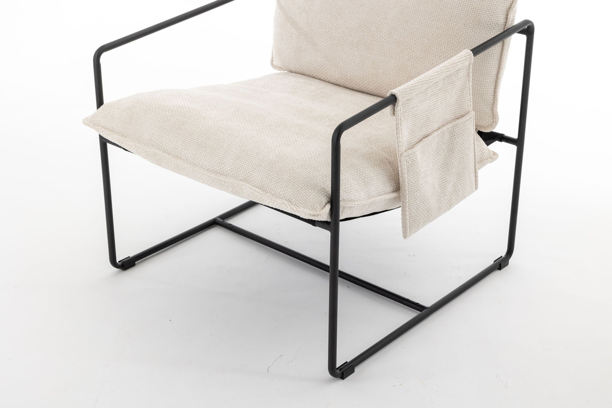 Upholstered Hanging Armchair With Arm Pocket Metal Frame (Set of 2), Crushed Foam Cushions And Skin-Friendly Braid For Living Room And Bedroom - Best Buy Furniture