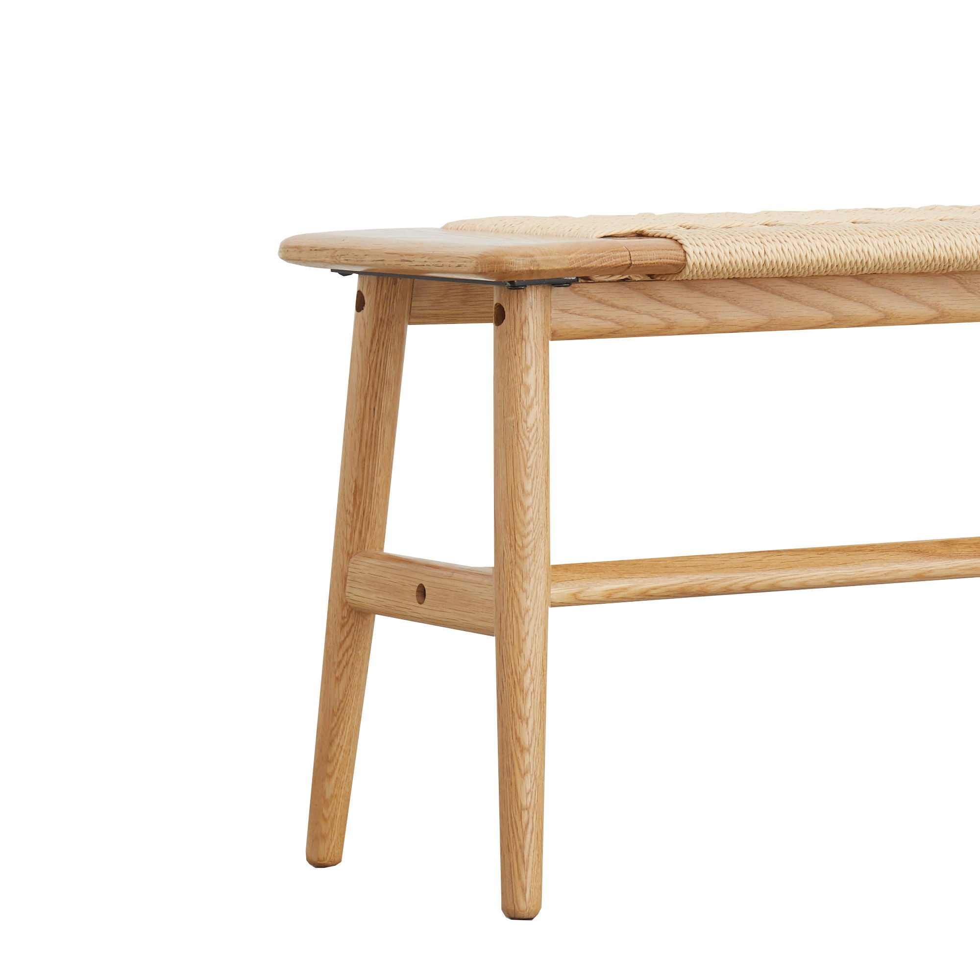 Woven Design Dining Bench For Dining Room, Bedroom - Natural Oak - Best Buy Furniture