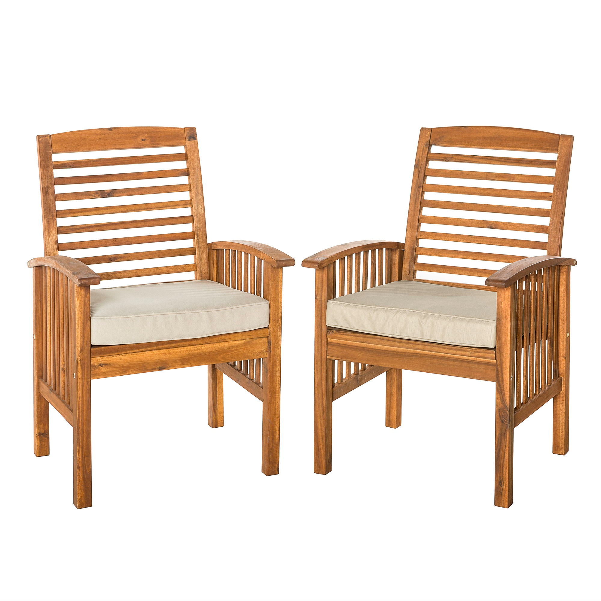 Modern 2 Piece Slat Back Patio Chairs With Cushions - Best Buy Furniture