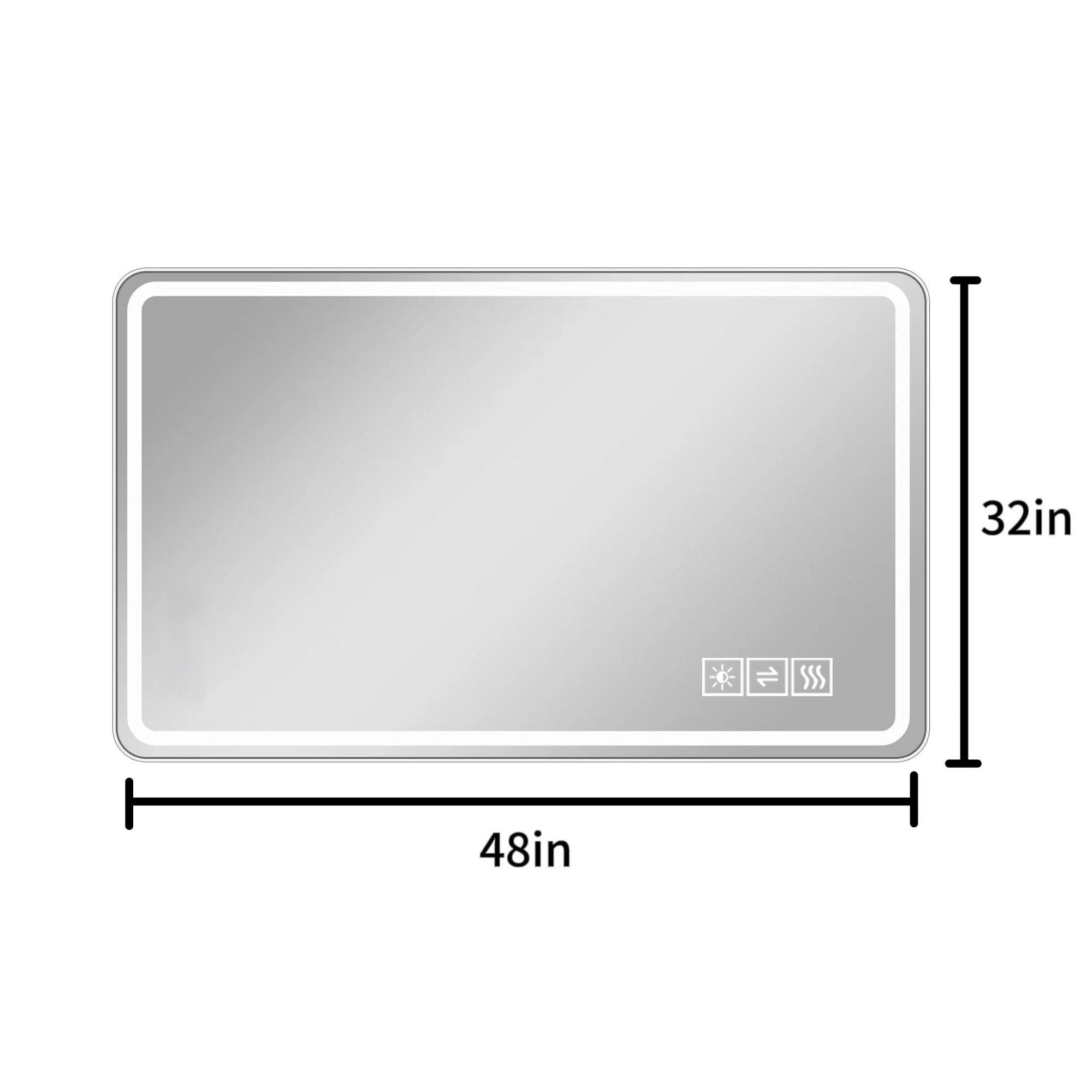 Bathroom Mirror Vanity Mirrors With Front Lights, Wall Mounted, Anti-Fog, Frameless, Horizontal Or Vertical - Best Buy Furniture
