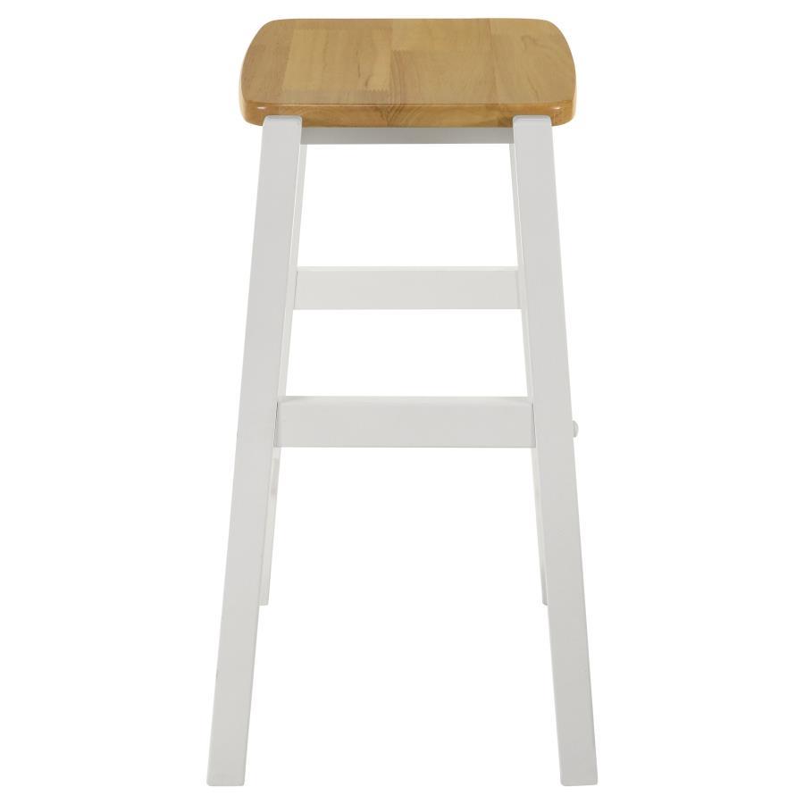 Edgeworth - Wood Backless Counter Stool (Set of 2) - White - Best Buy Furniture