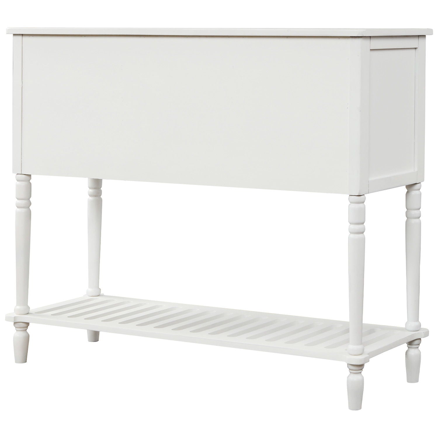Hearth & Haven Stella Buffet Storage Cabinet With Bottom Shelf, White - Best Buy Furniture