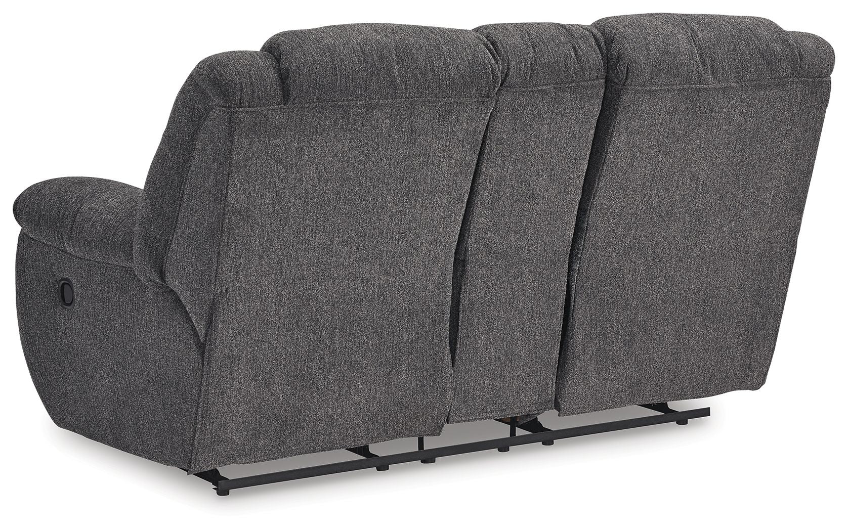 Foreside - Dbl Reclining Loveseat with Console - Charcoal - Best Buy Furniture