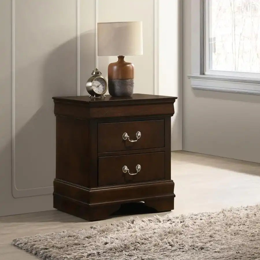Louis Philippe - Two-drawer Nightstand - Best Buy Furniture