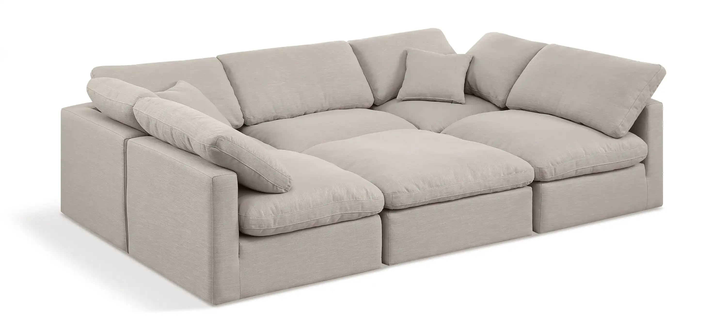 Indulge - Linen 6 Piece Modular Sectional - Best Buy Furniture