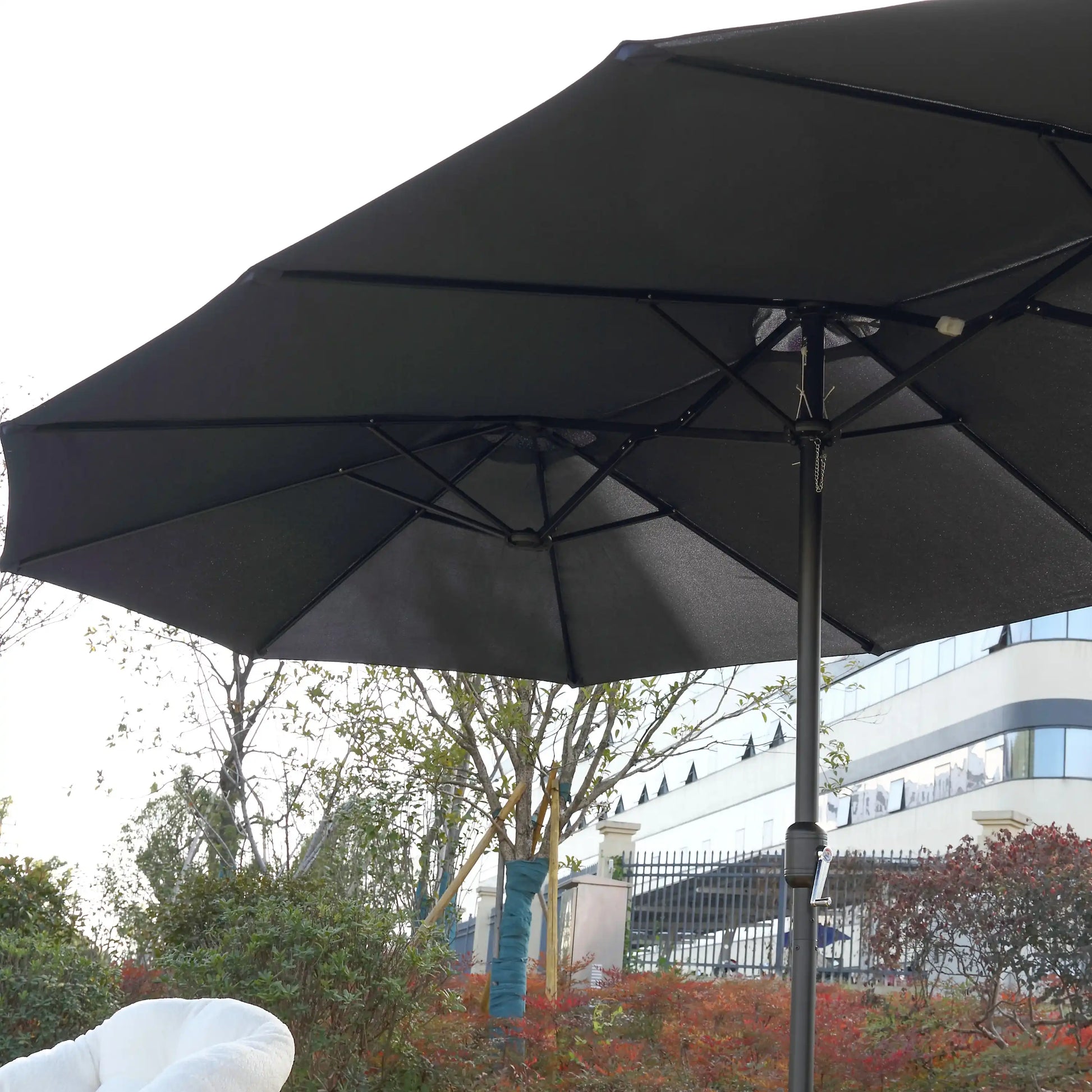 14.8 Ft Double Sided Outdoor Umbrella Rectangular Large with Crank ( Navy blue ) - Best Buy Furniture
